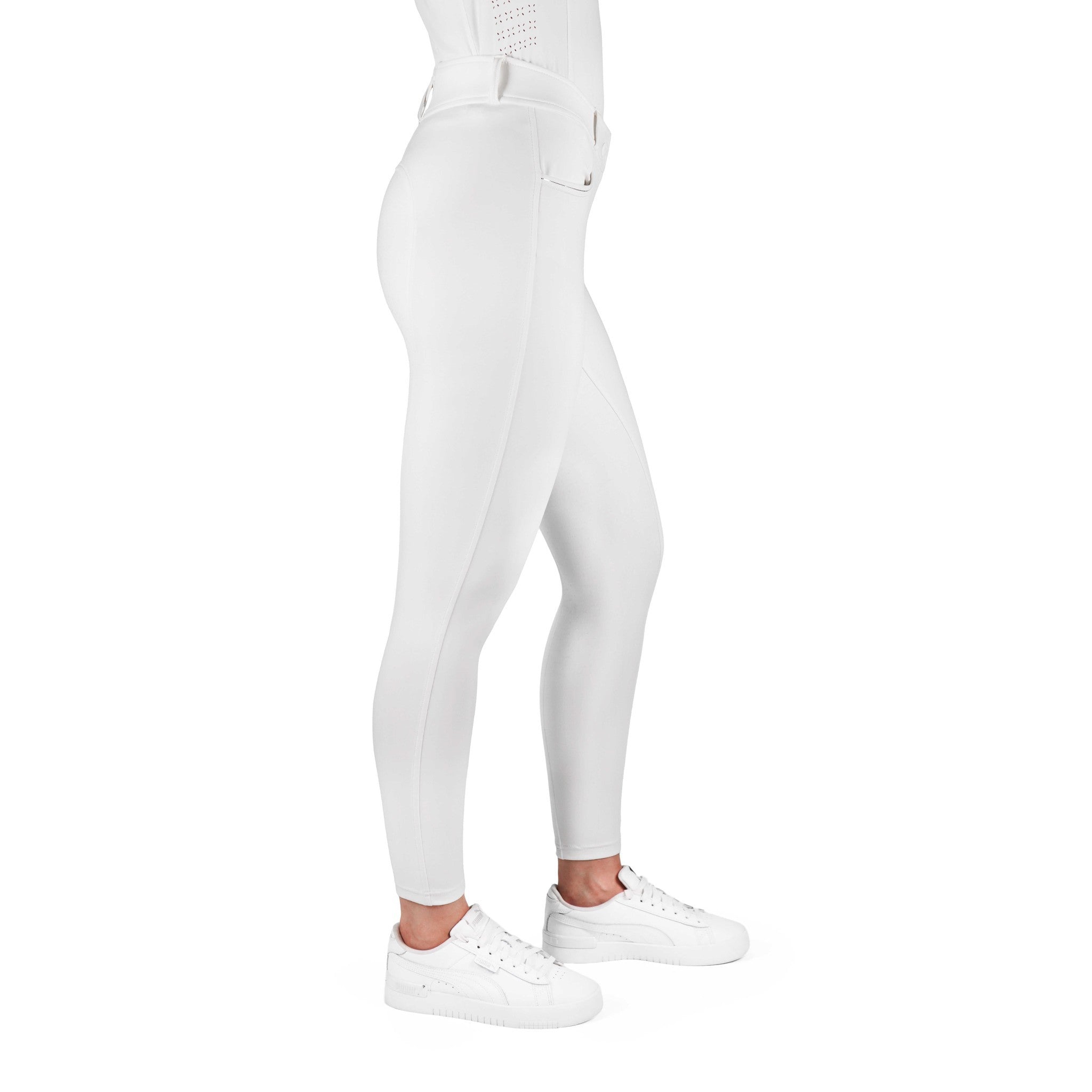 EQUITHÈME Carly Full Silicone Seat Breeches for Women White 979862136