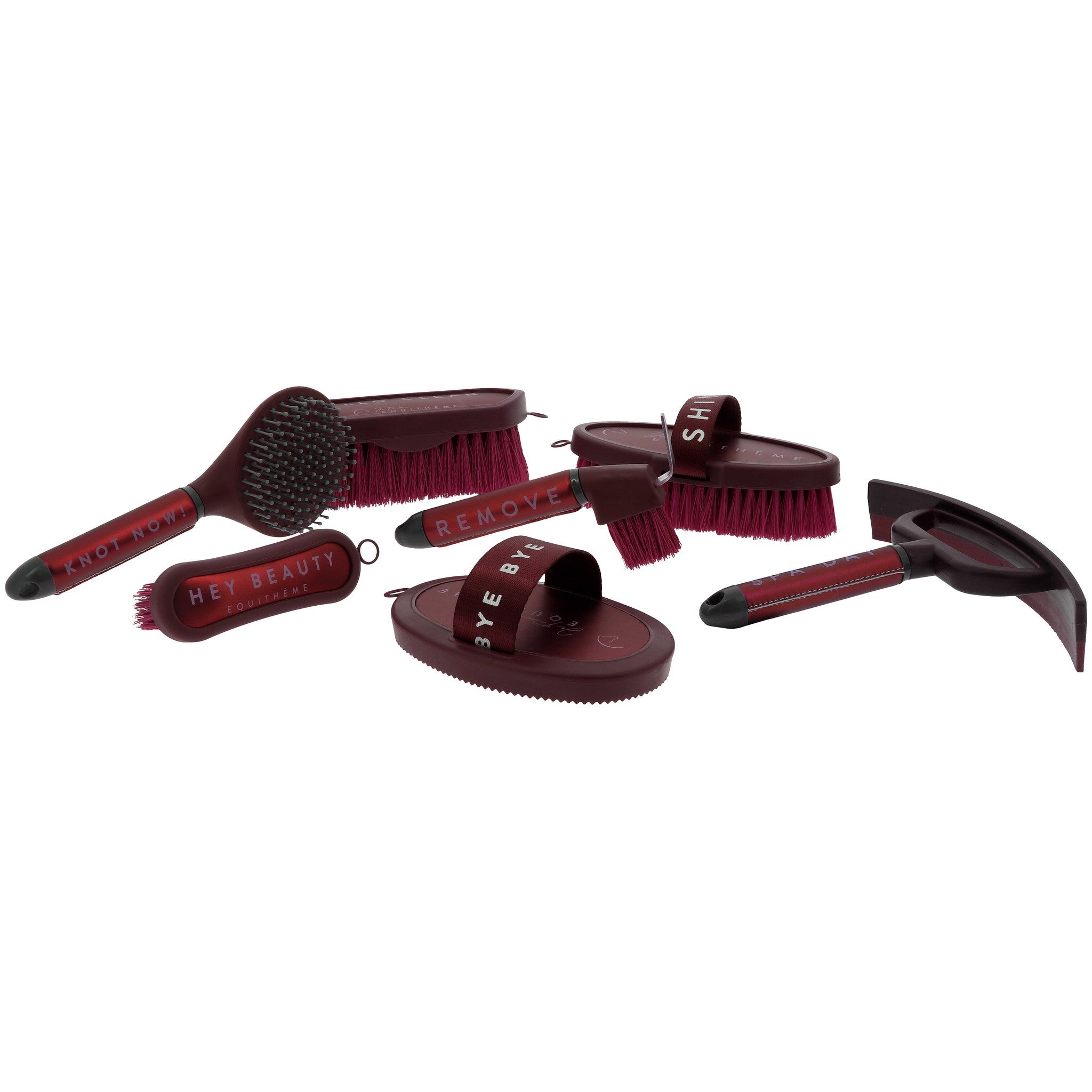 Je t'aime EQUITHÈME Fun Dandy brush Burgundy 311044333