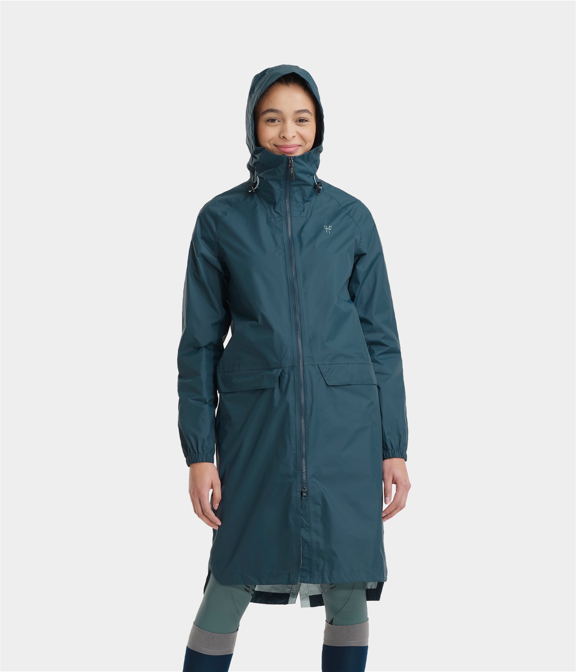 HORSE PILOT Long Raintech Jacket Women - Navy