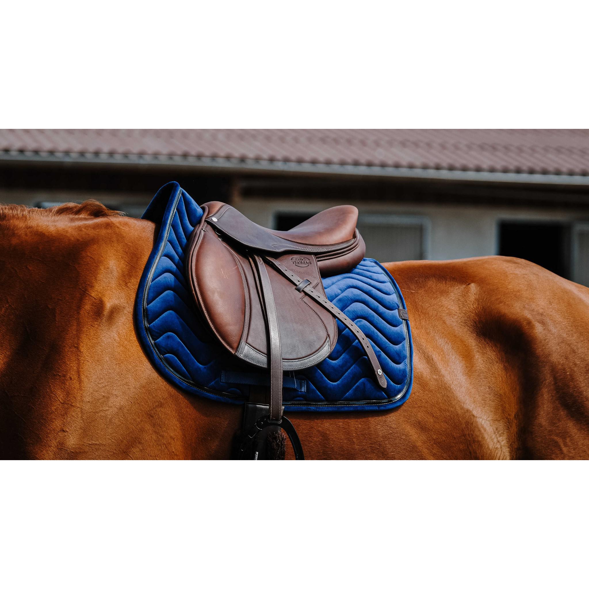 EQUITHÈME Glossy Saddle pad - All purpose Navy blue 204761007