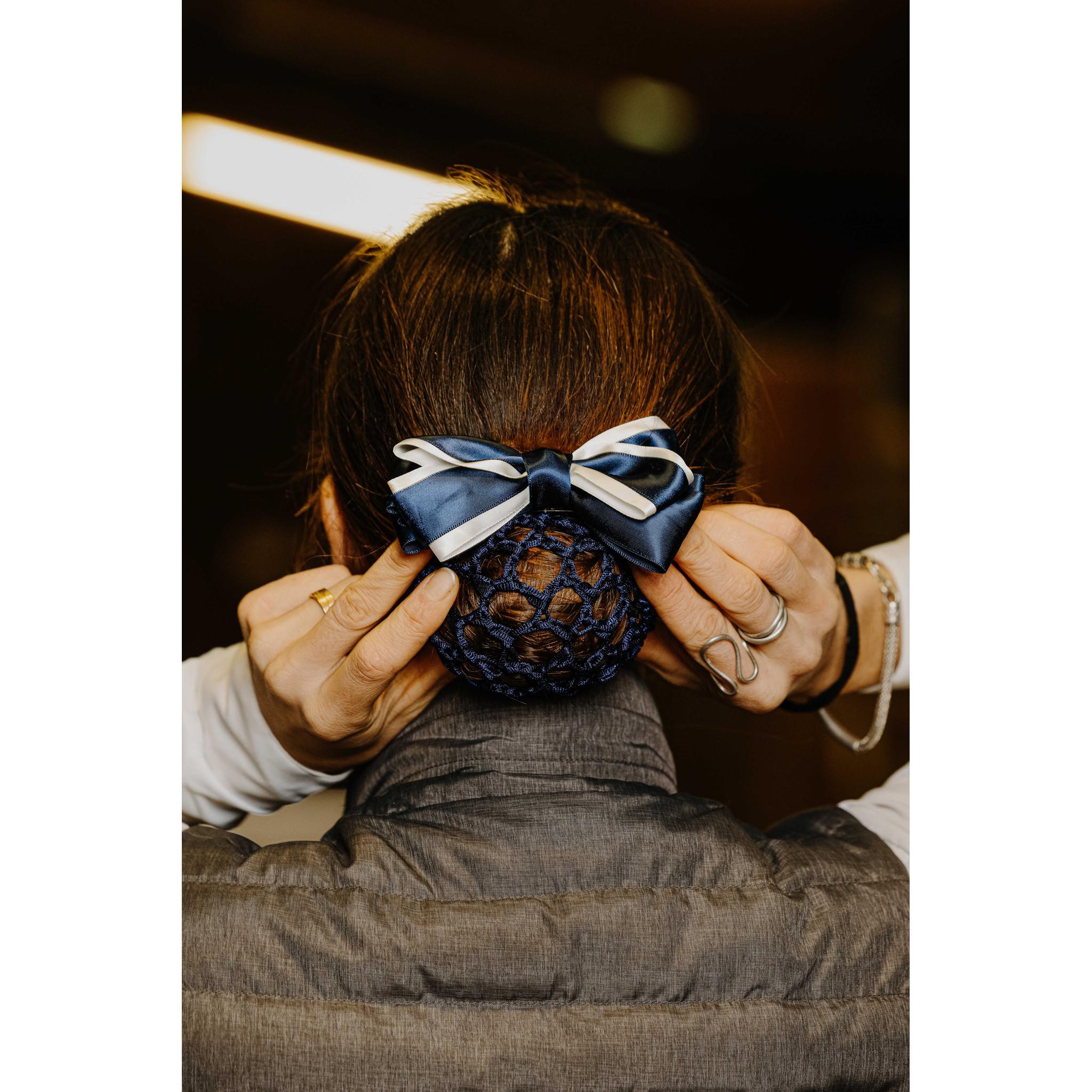 EQUITHÈME Duo Hair Net Barrette Navy/white 930248201