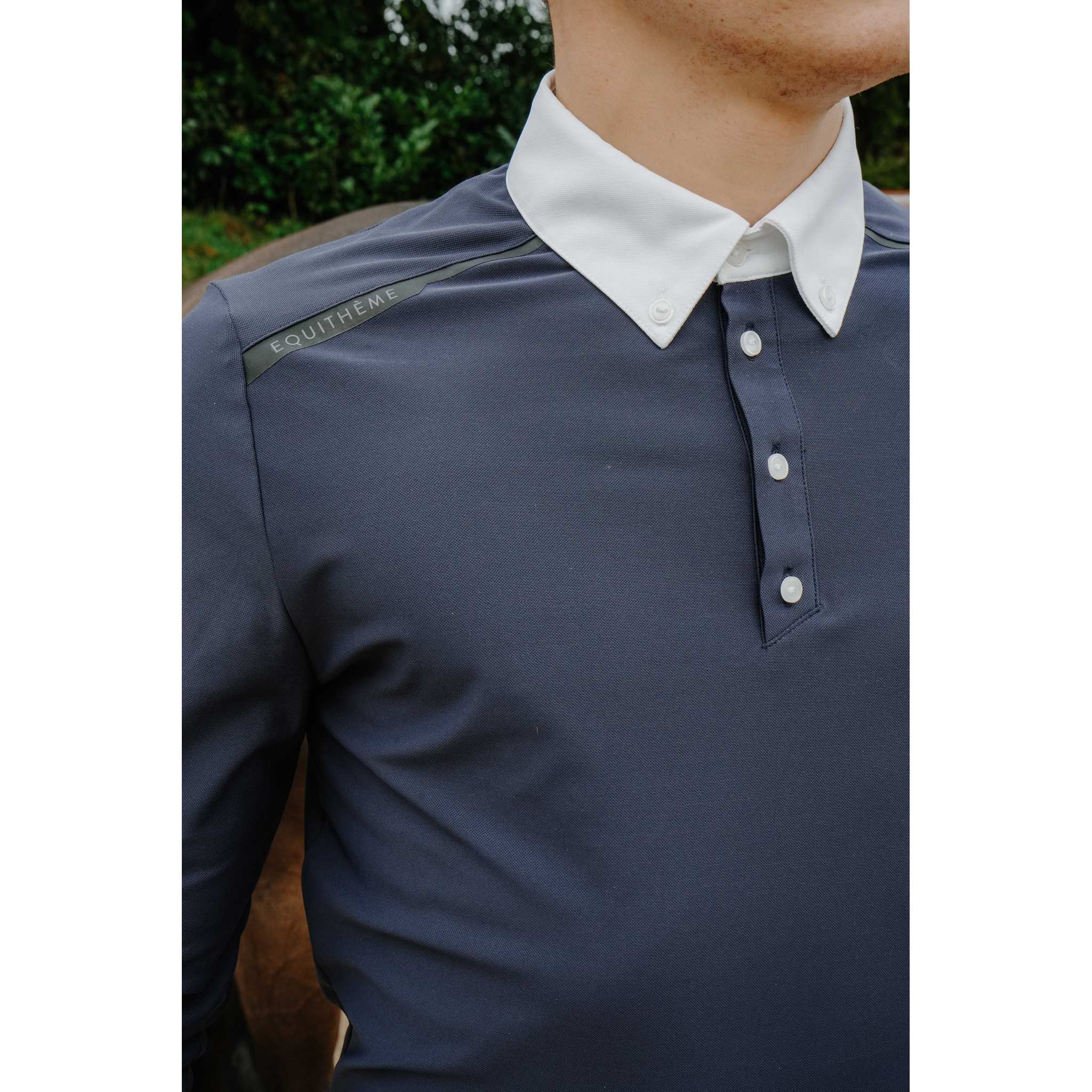 EQUITHÈME Adrien Long Sleeve Competition Polo Navy blue - 962115072_ambi_2