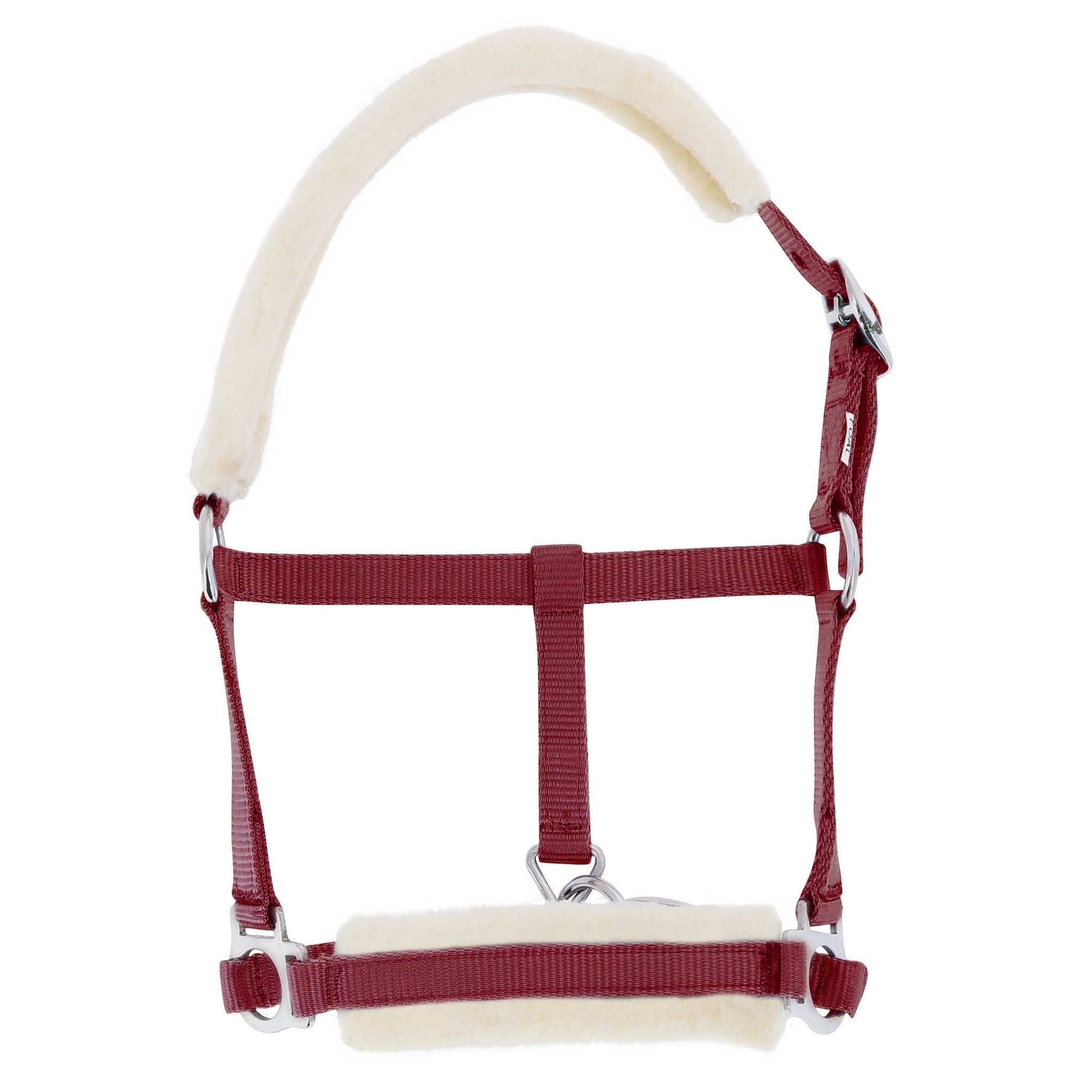 Riding World Foal synthetic sheepskin halter Burgundy 510022033