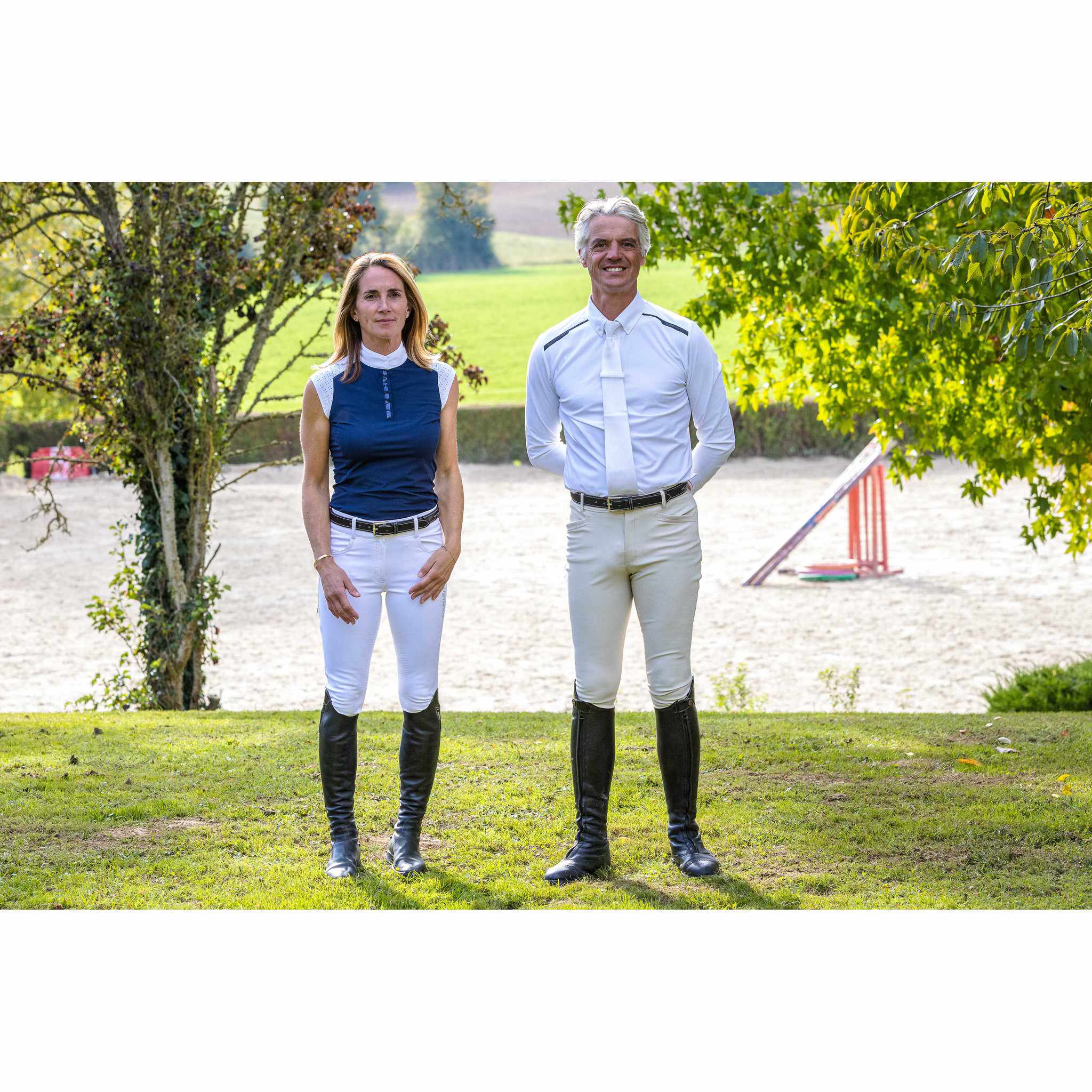 EQUITHÈME Long-Sleeved Competition Polo - Adrien White 962115013
