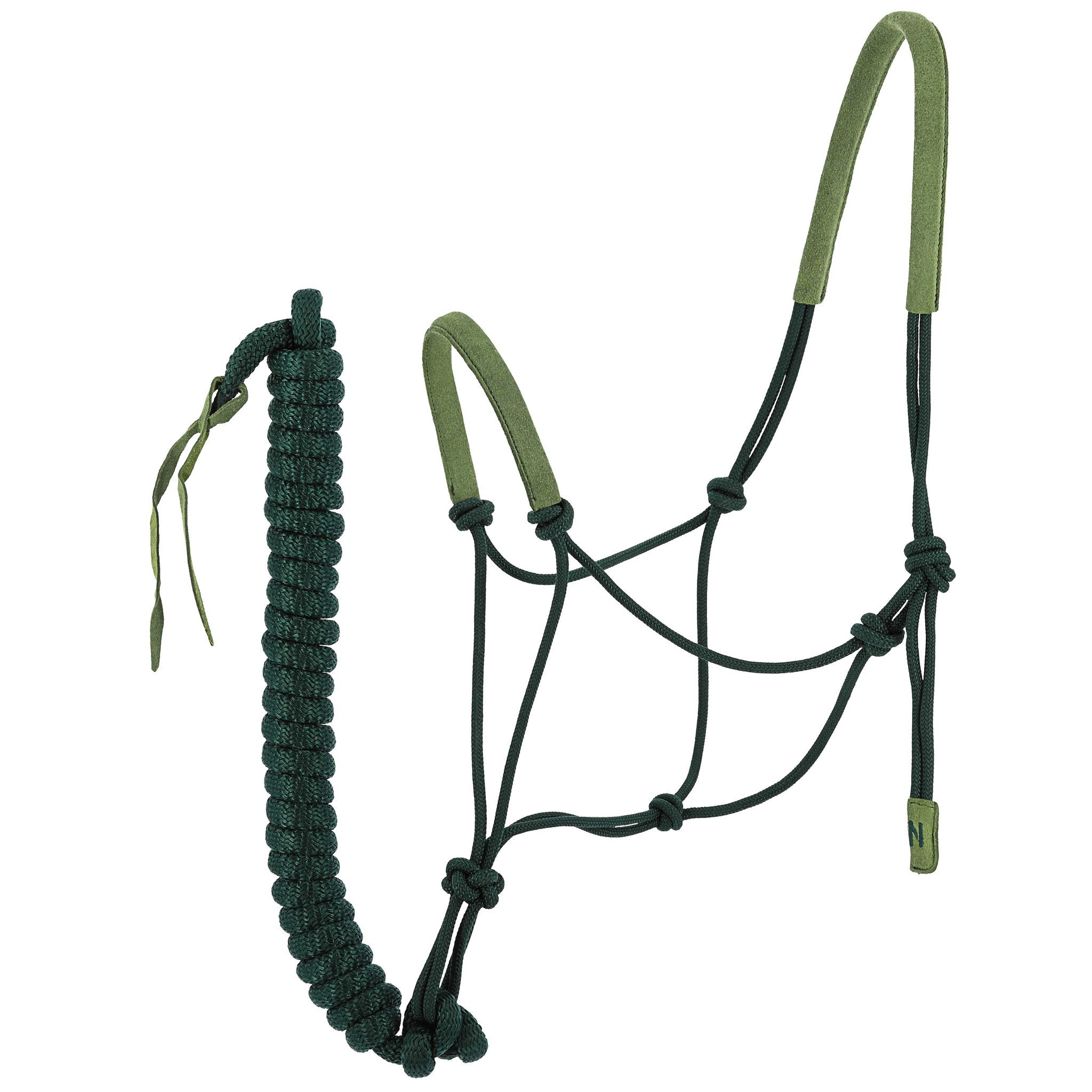 Norton Suede Rope Halter and Lead Set Dark green/Light green 510270809