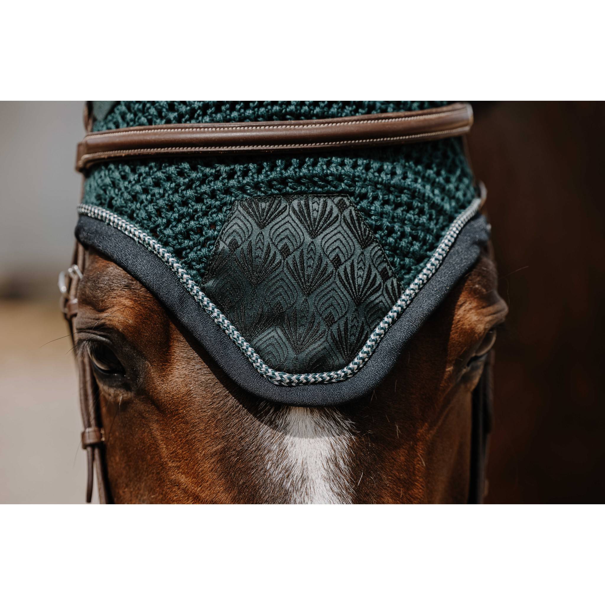 EQUITHÈME Brocart fly veil Dark green 306881009