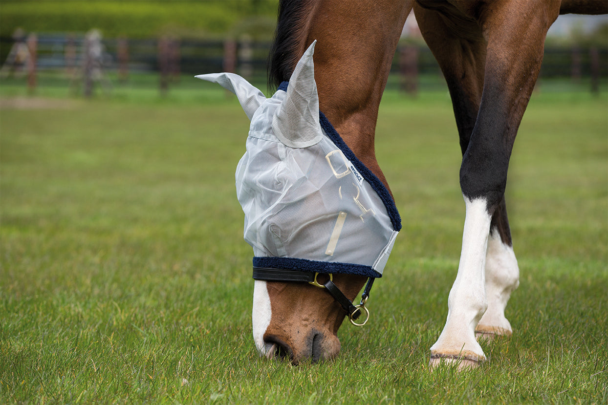 Amigo fly mask by Horseware Grey/navy