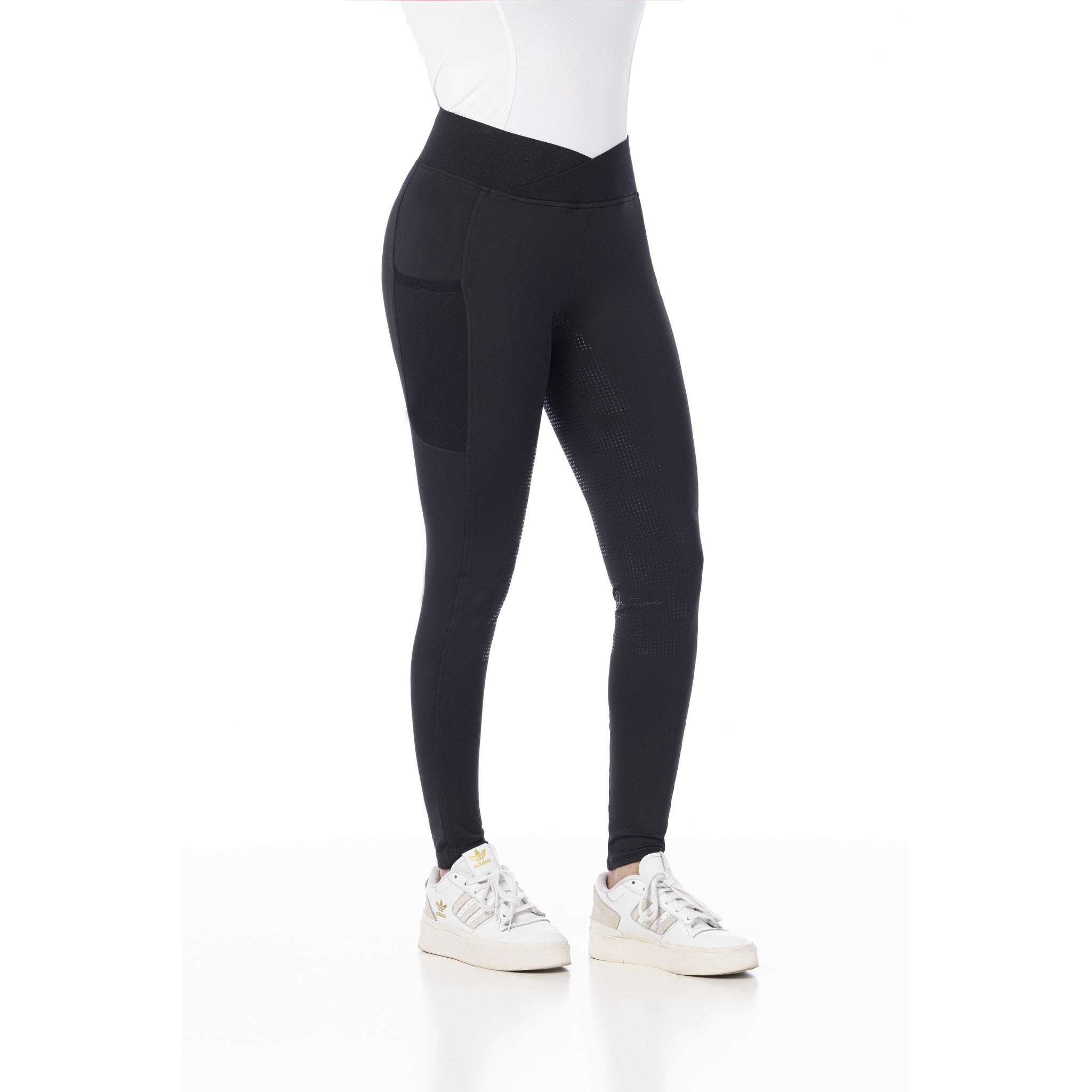 Je t'aime EQUITHÈME Flora seat grip Riding Leggings - Ladies Black 979163236
