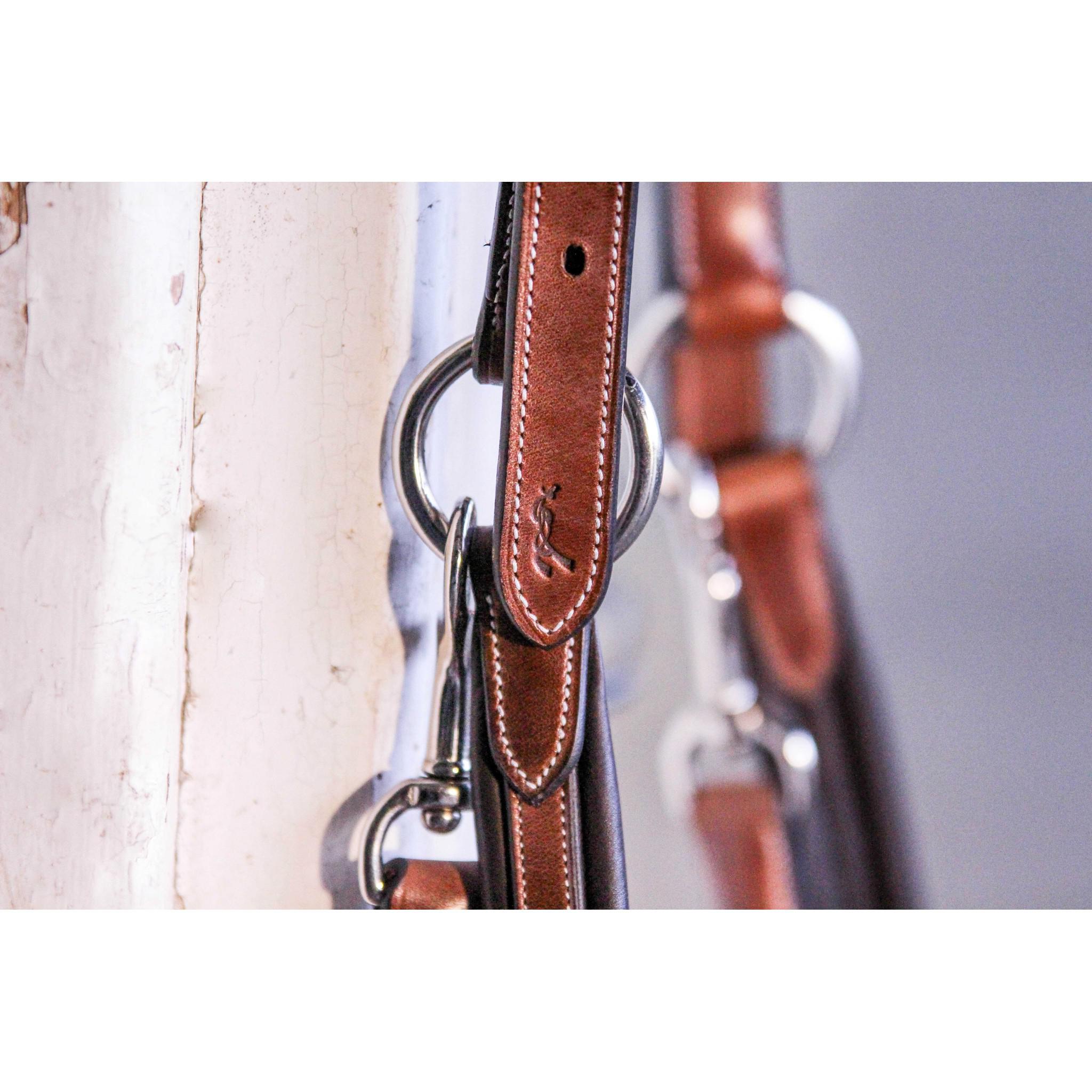 Pénélope Point Sellier Leather halter Chestnut 510310317