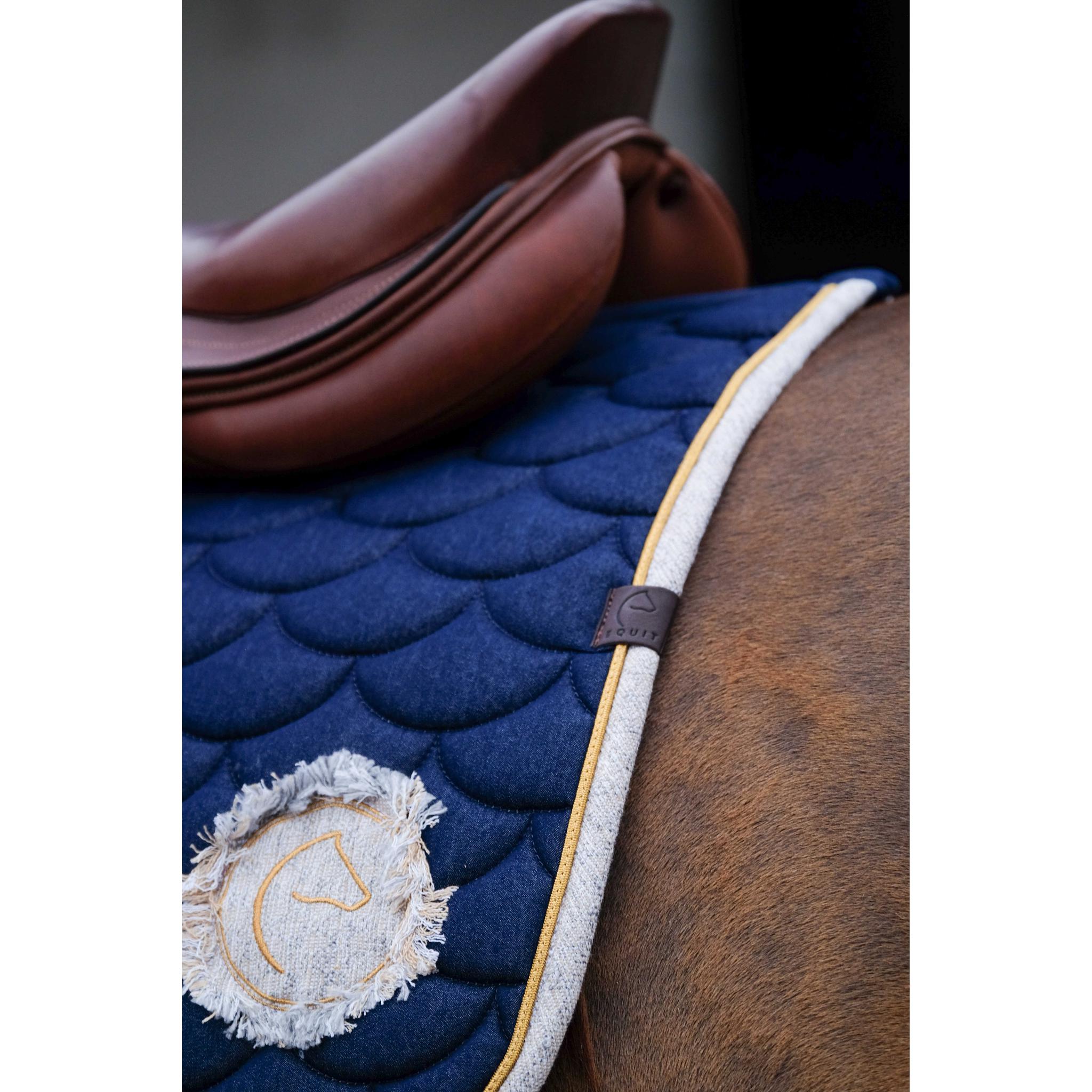 EQUITHÈME Denim All-Purpose Saddle Pad Navy blue - 204771007_ambi_5