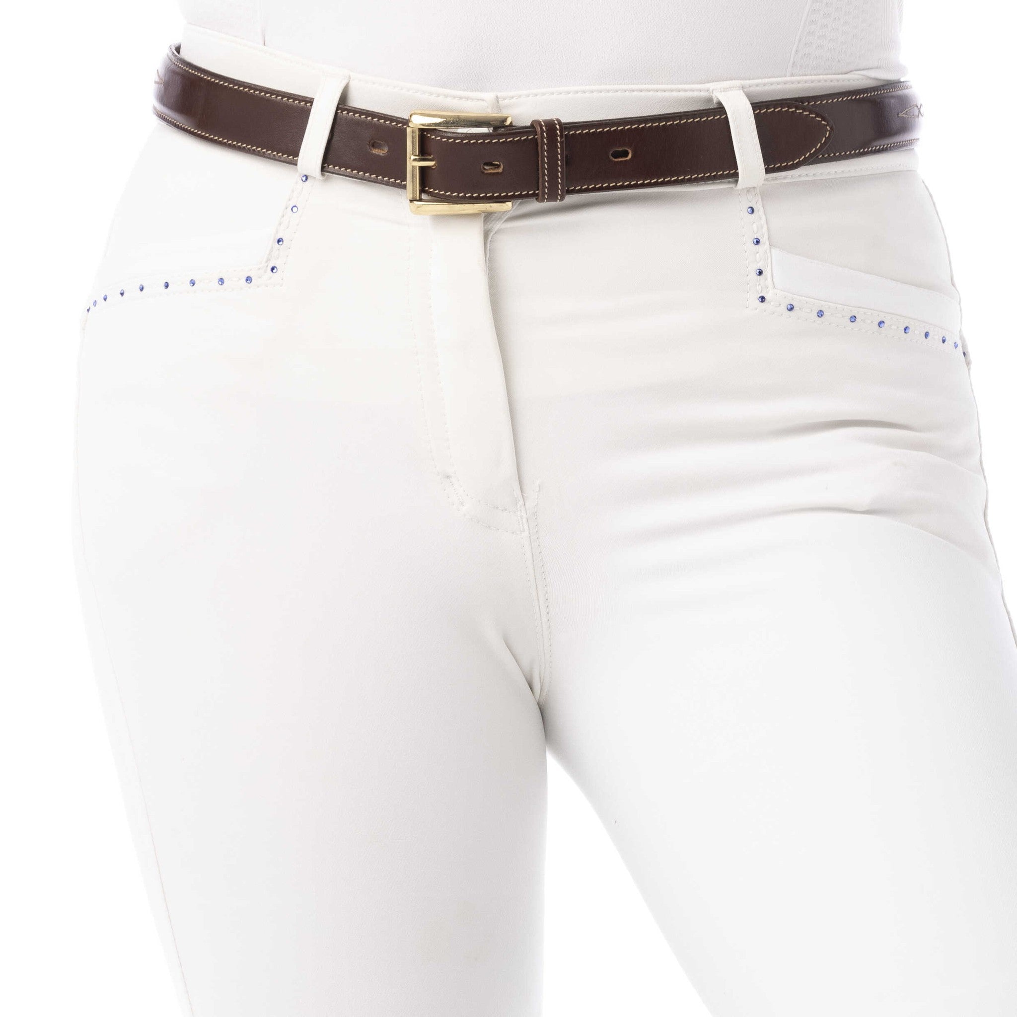 EQUITHÈME Safir Breeches - Ladies White/blue 979357136