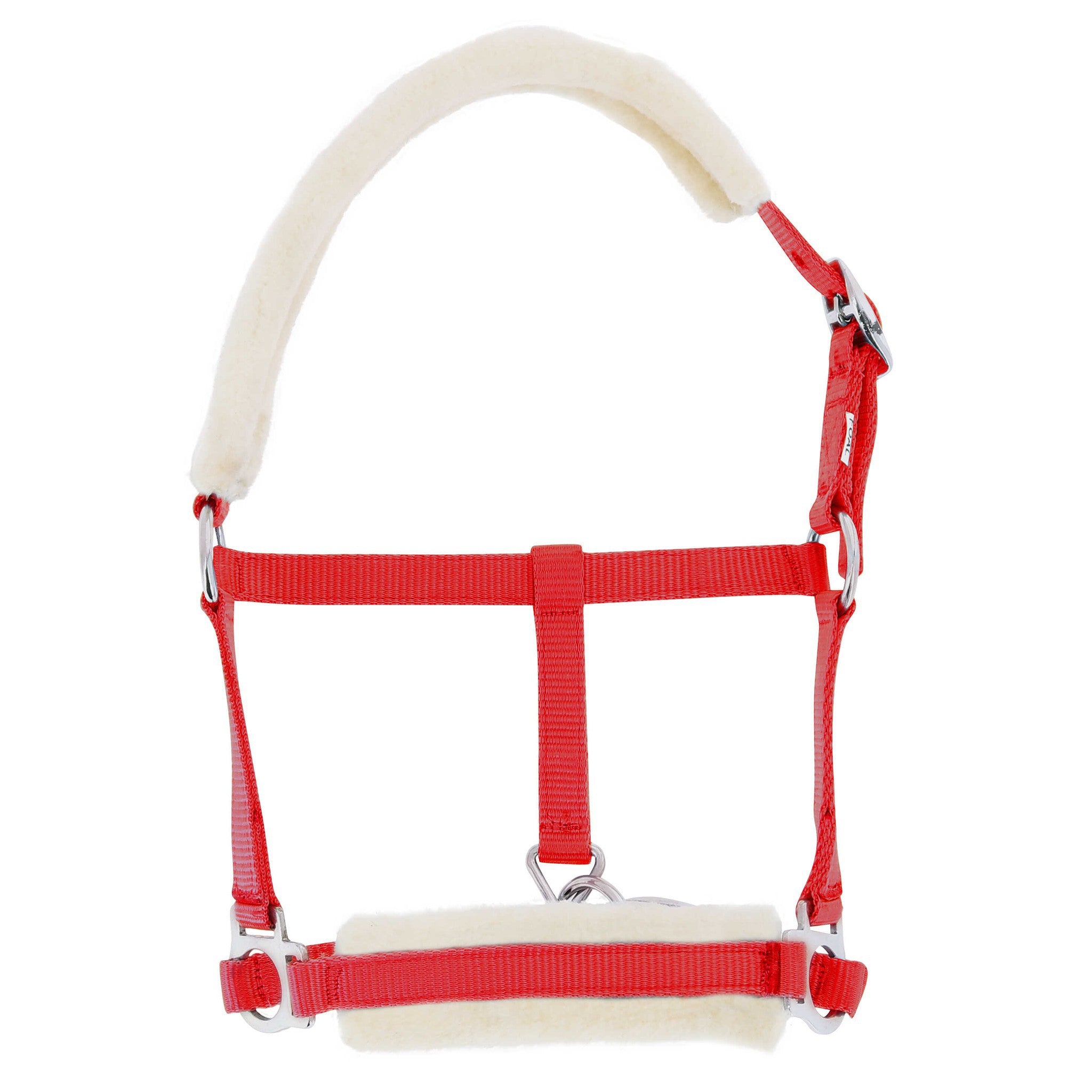 Riding World Foal synthetic sheepskin halter Red 510022003