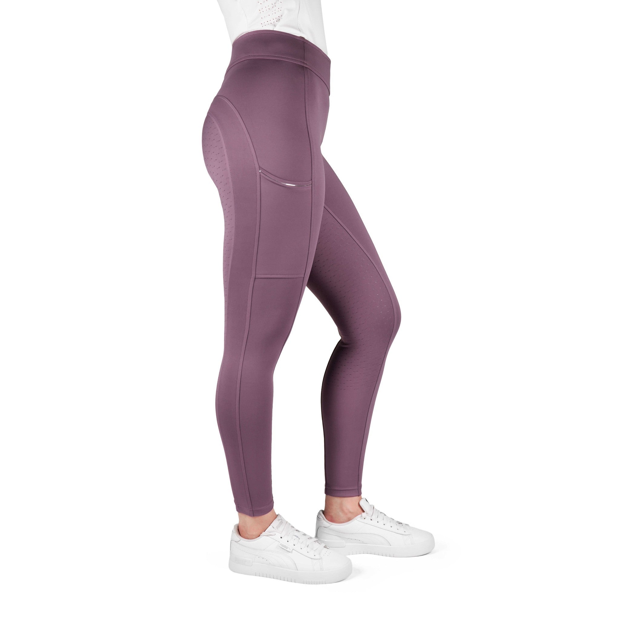 EQUITHÈME Birdy Full Seat Silicone Leggings - Ladies Lilac 979171336