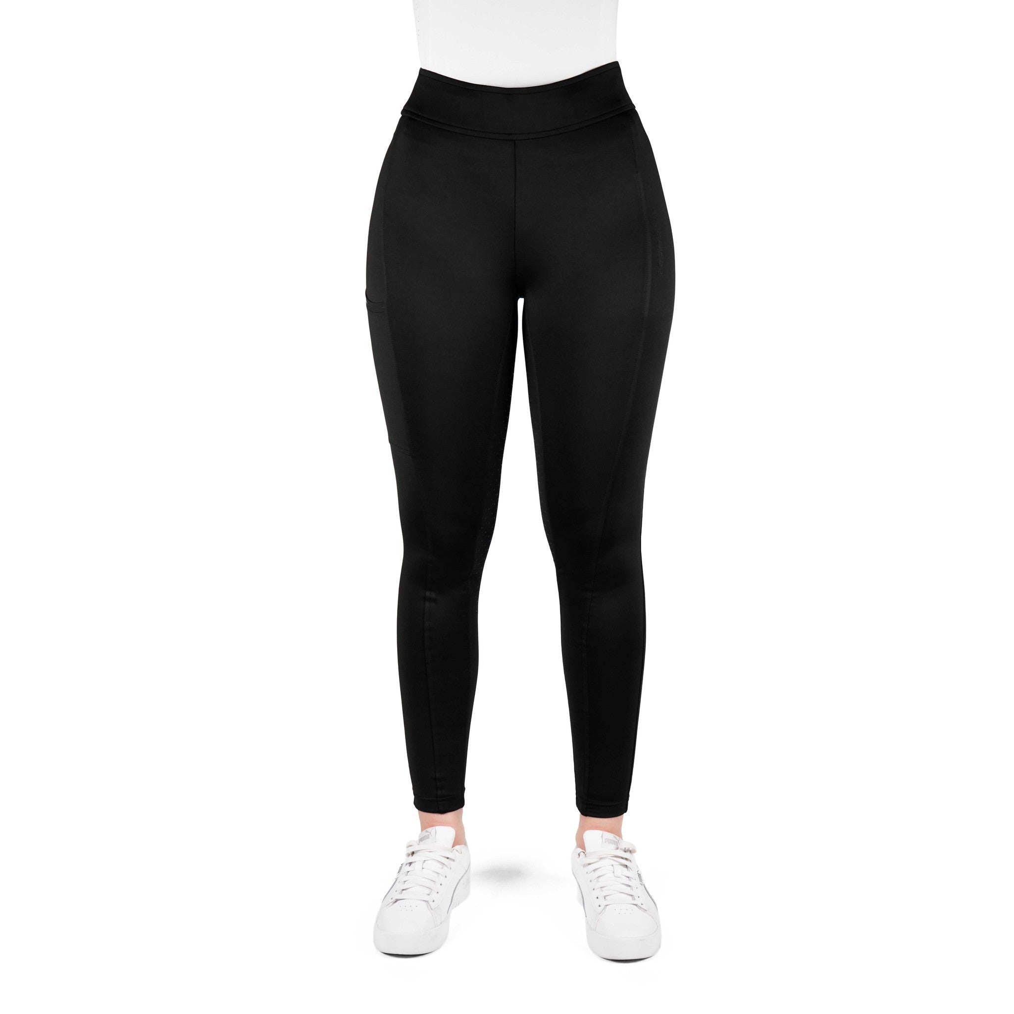 EQUITHÈME Birdy Full Seat Silicone Leggings - Ladies Black 979171236