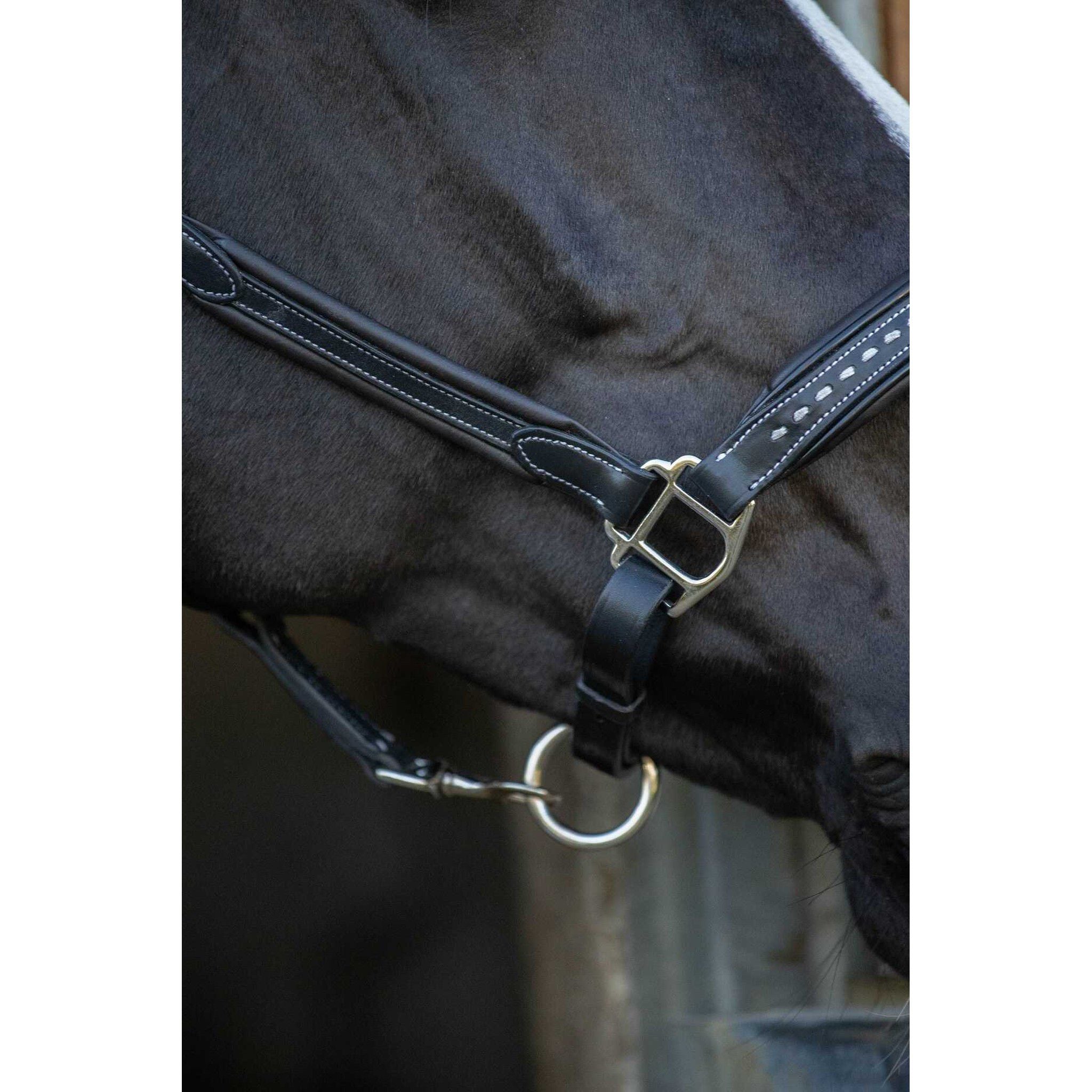 Pénélope Point Sellier Leather halter Black 510310202