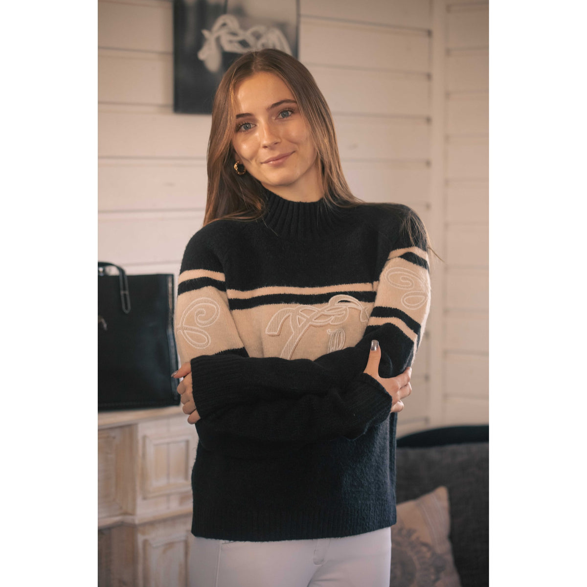 Pénélope Noris Sweater - Women - Black/camel - 966001251_ambi_1