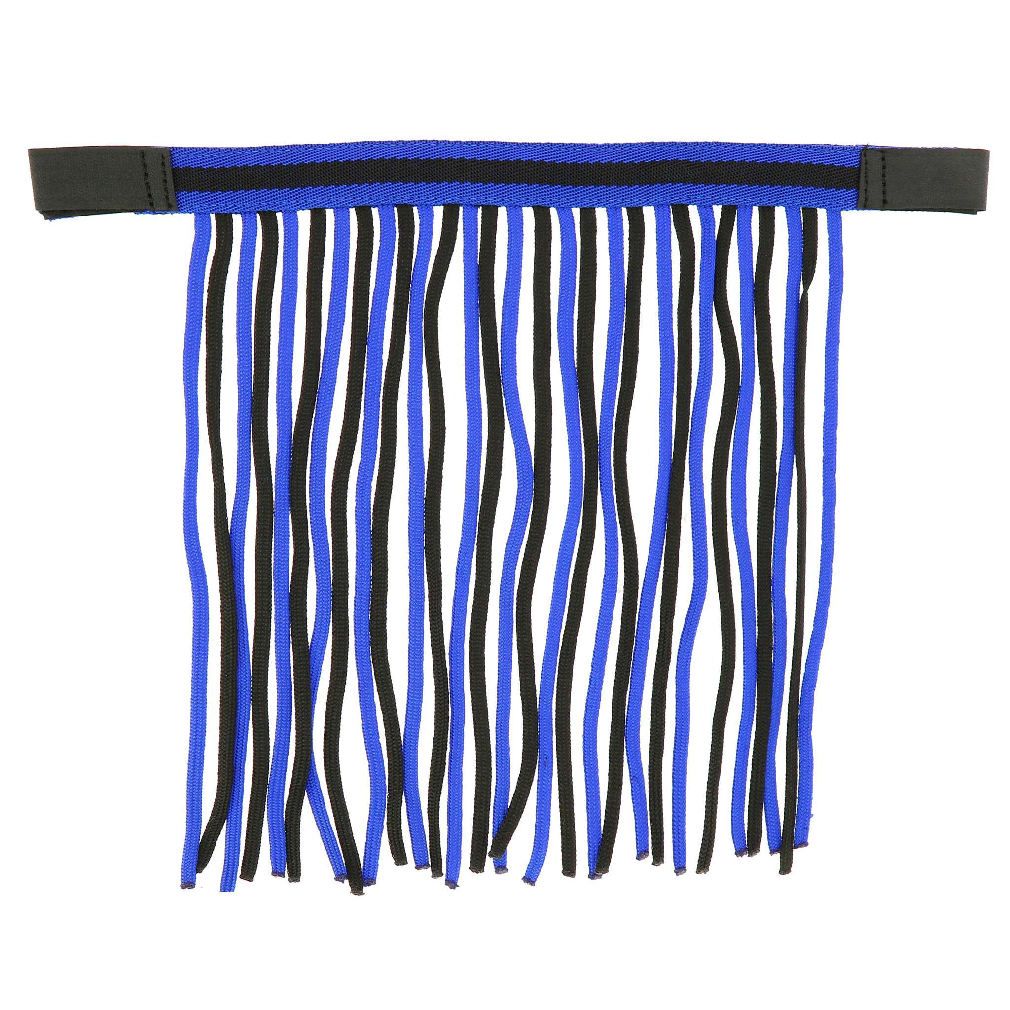 Norton bowband with fly fringes Royal blue/black 306730362