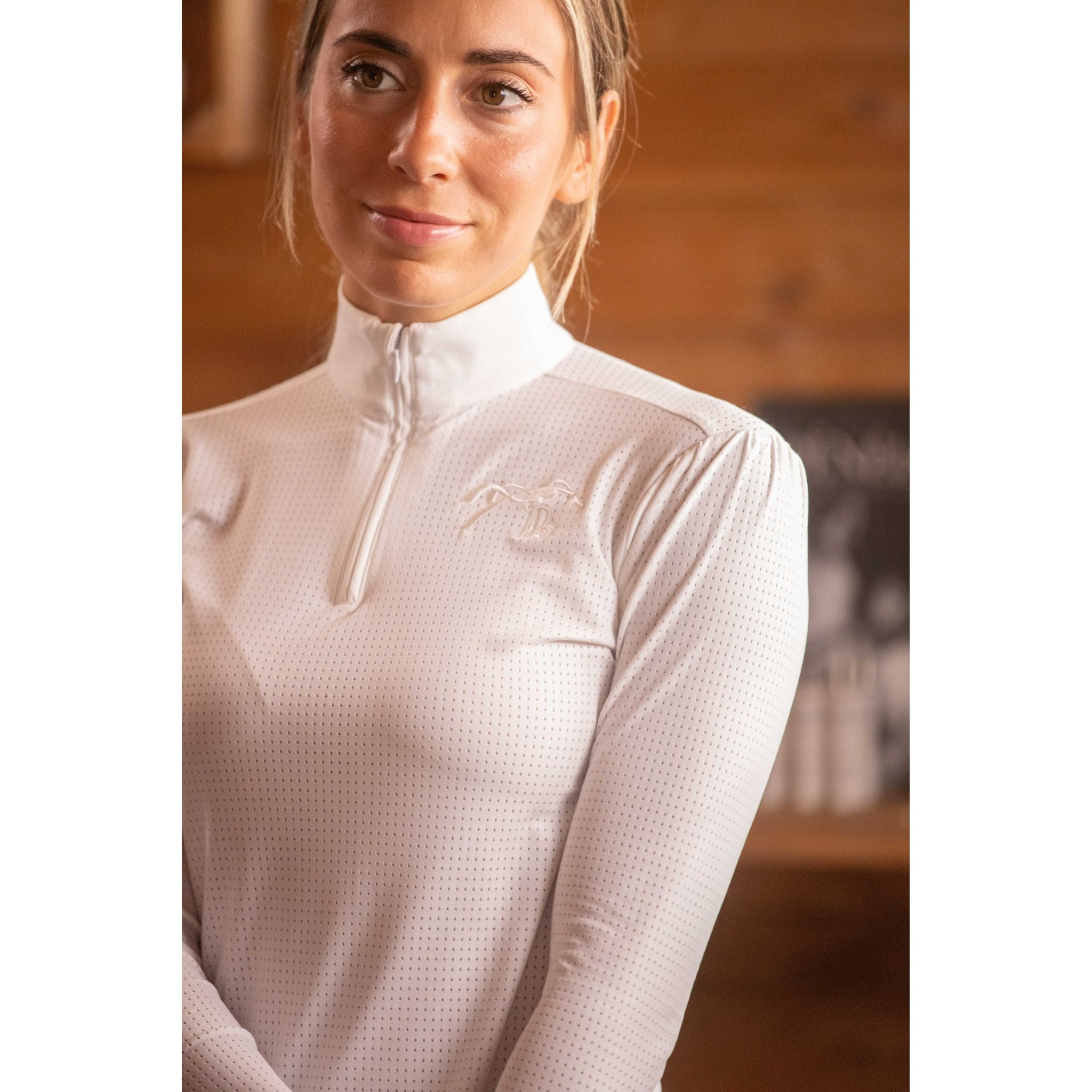 Pénélope Bruges Mesh Competition Polo Shirt - Ladies White - 987926011_ambi_11