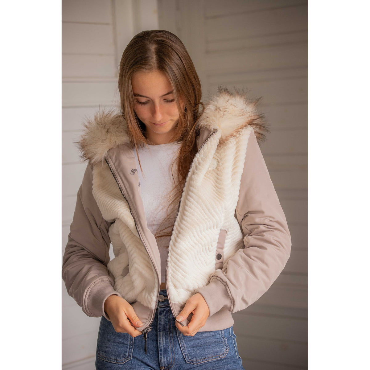 Pénélope PL-Lyon Reversible Jacket - Women - Ecru - 978827271_ambi_2