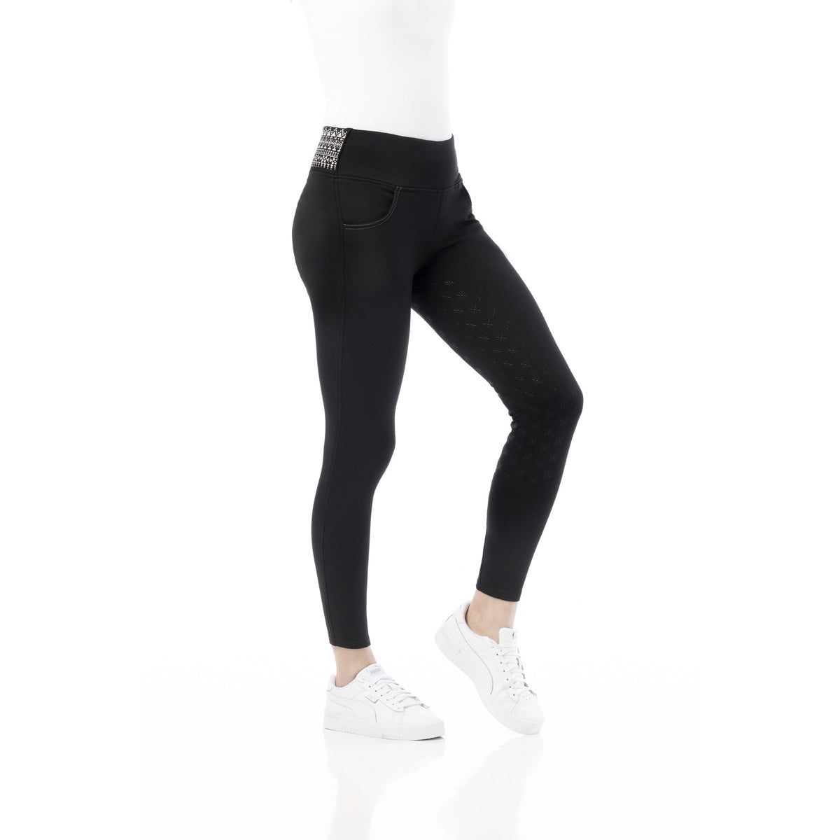EQUITHÈME Tatiana Silicone Grip Riding Tights - Women - Black - 979146036_packshot_2