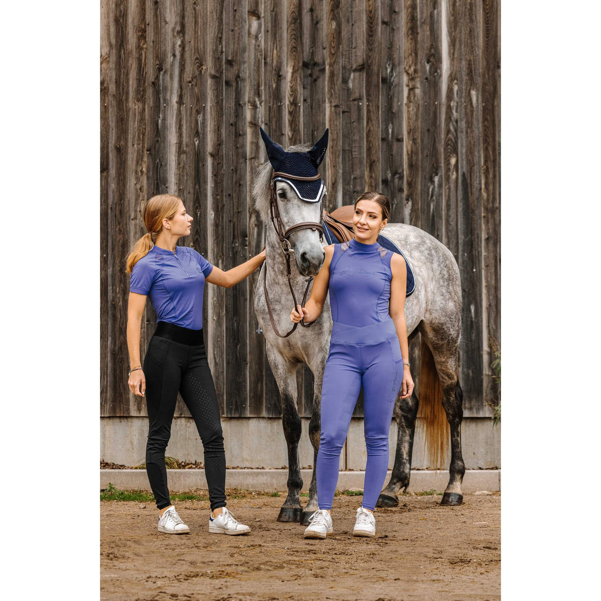 EQUITHÈME Flora Silicone Grip Riding Tights - Women - Purple - 979163636_ambi_4