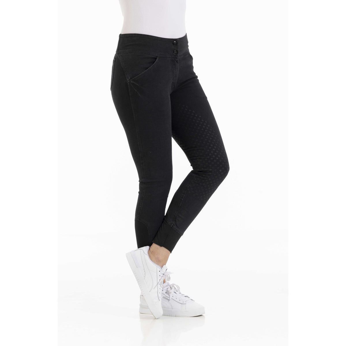 EQUITHÈME Jena Silicone Grip Denim Jeans - Women's - Grey - 979684036_packshot_3