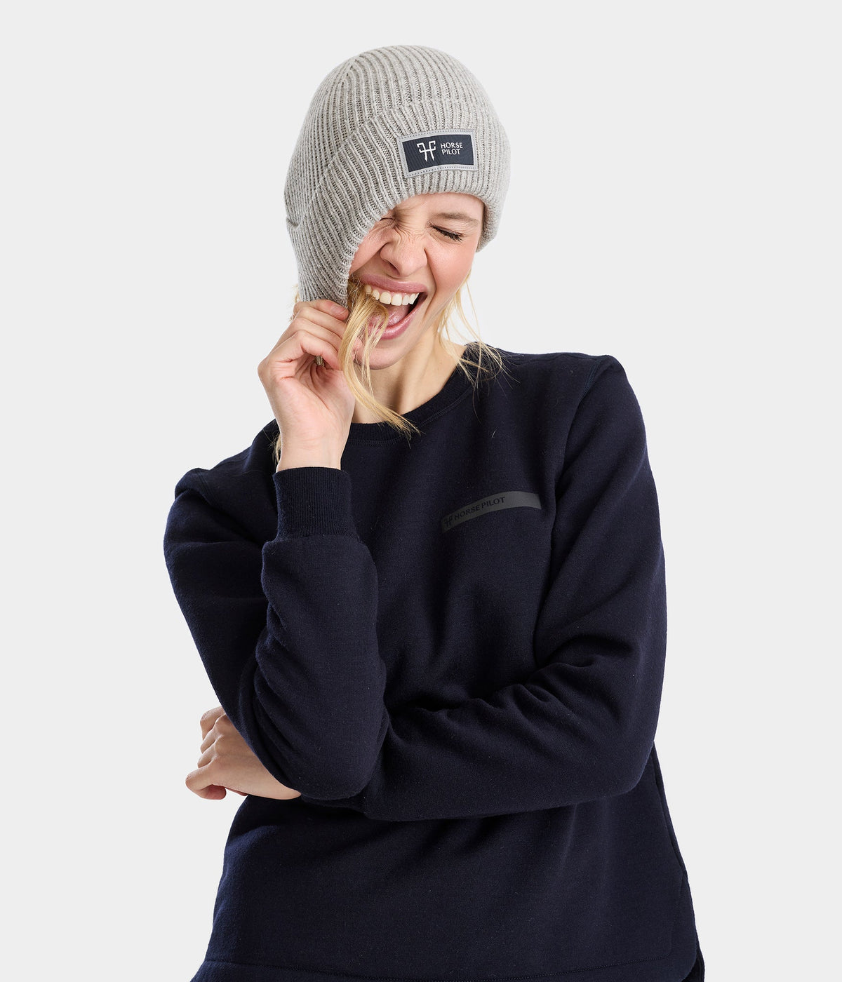 Horse Pilot Rider Beanie - Wind Grey