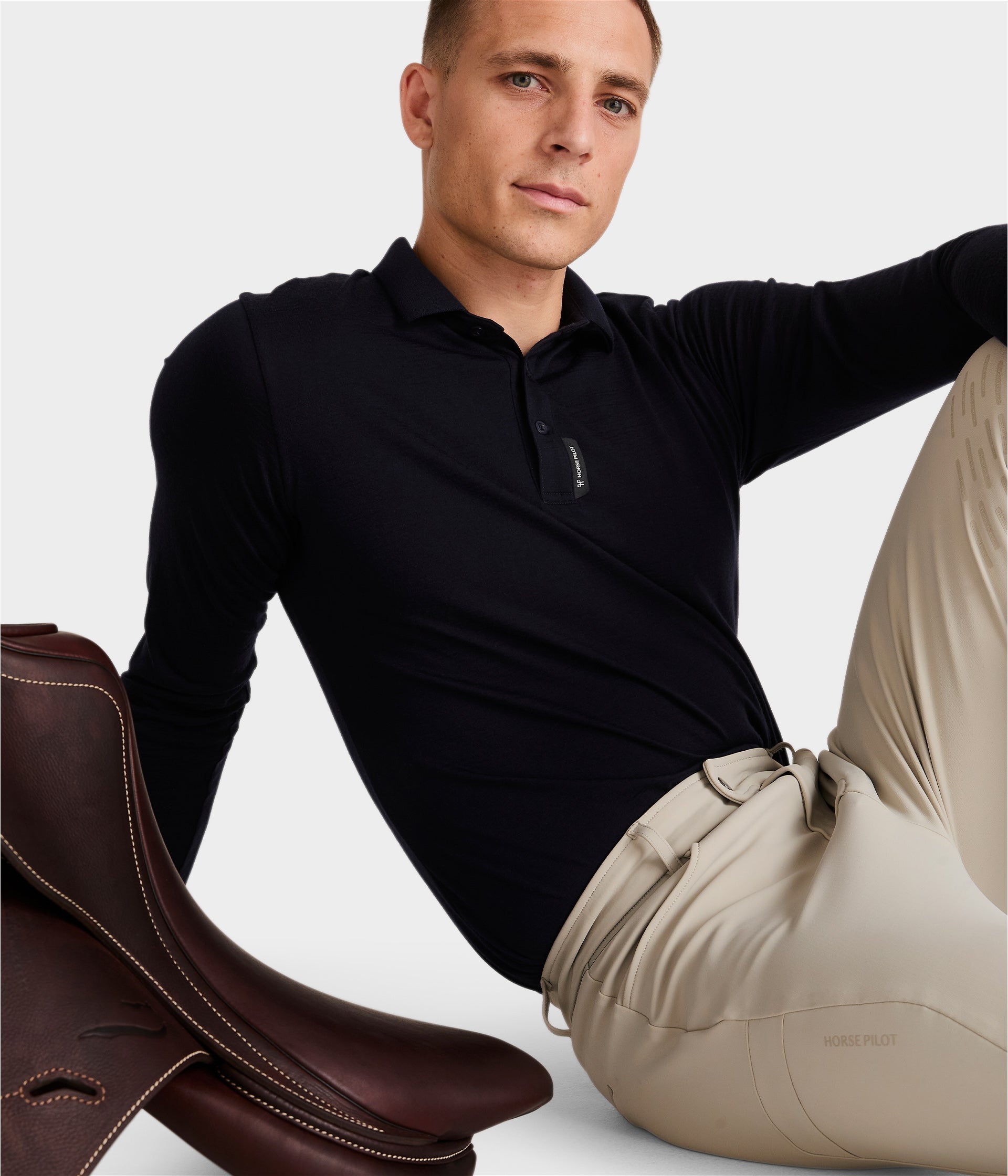 HORSE PILOT Merinos Polo Men - Dark Night