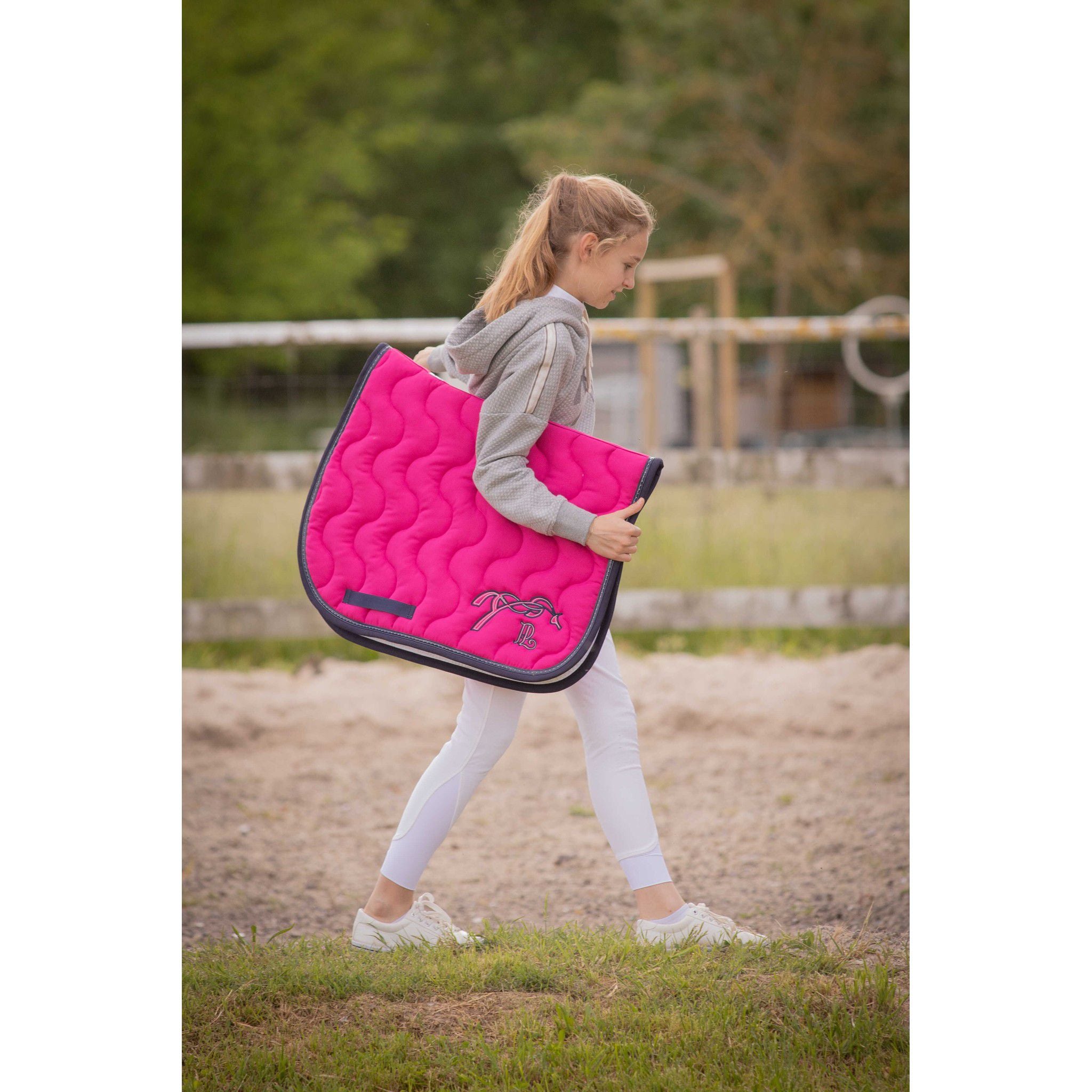 Pénélope Team Saddle Pad - All purpose Fuchsia/navy blue 204801327