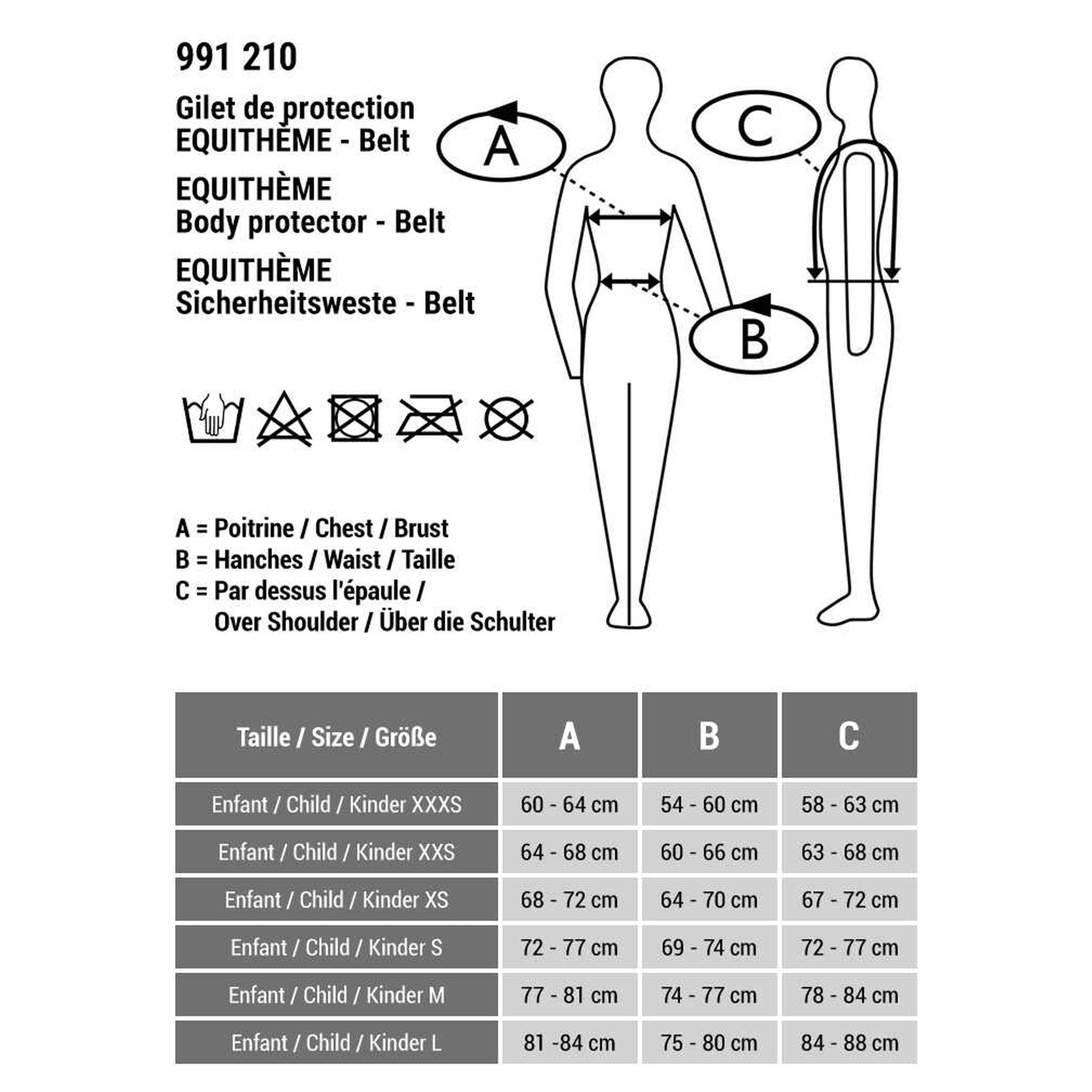 Body protector EQUITHÈME Belt - Children Black 991210002