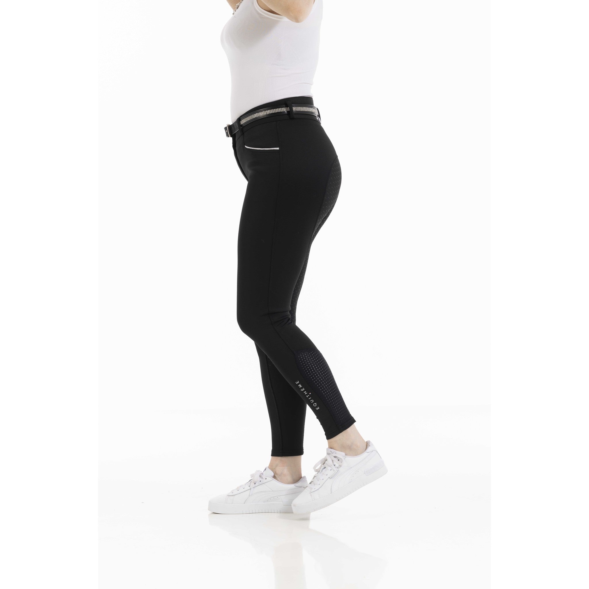 EQUITHÈME Claudine Breeches with silicone full seat - Ladies Black 979788236