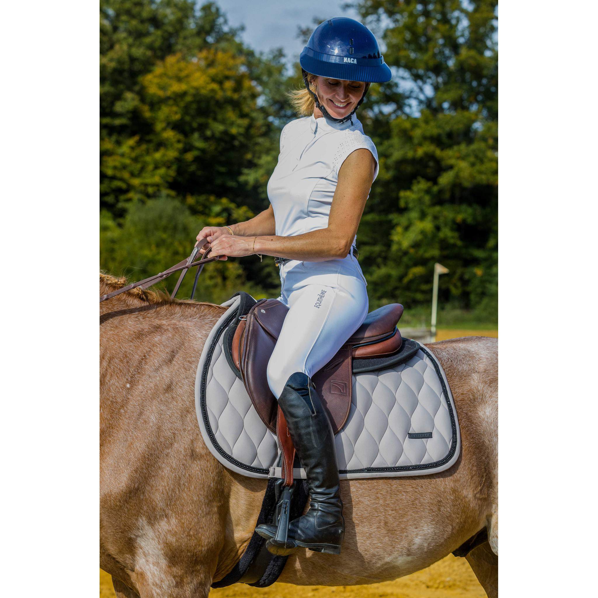 EQUITHÈME Sleeveless Show Polo – Judith White 962134012