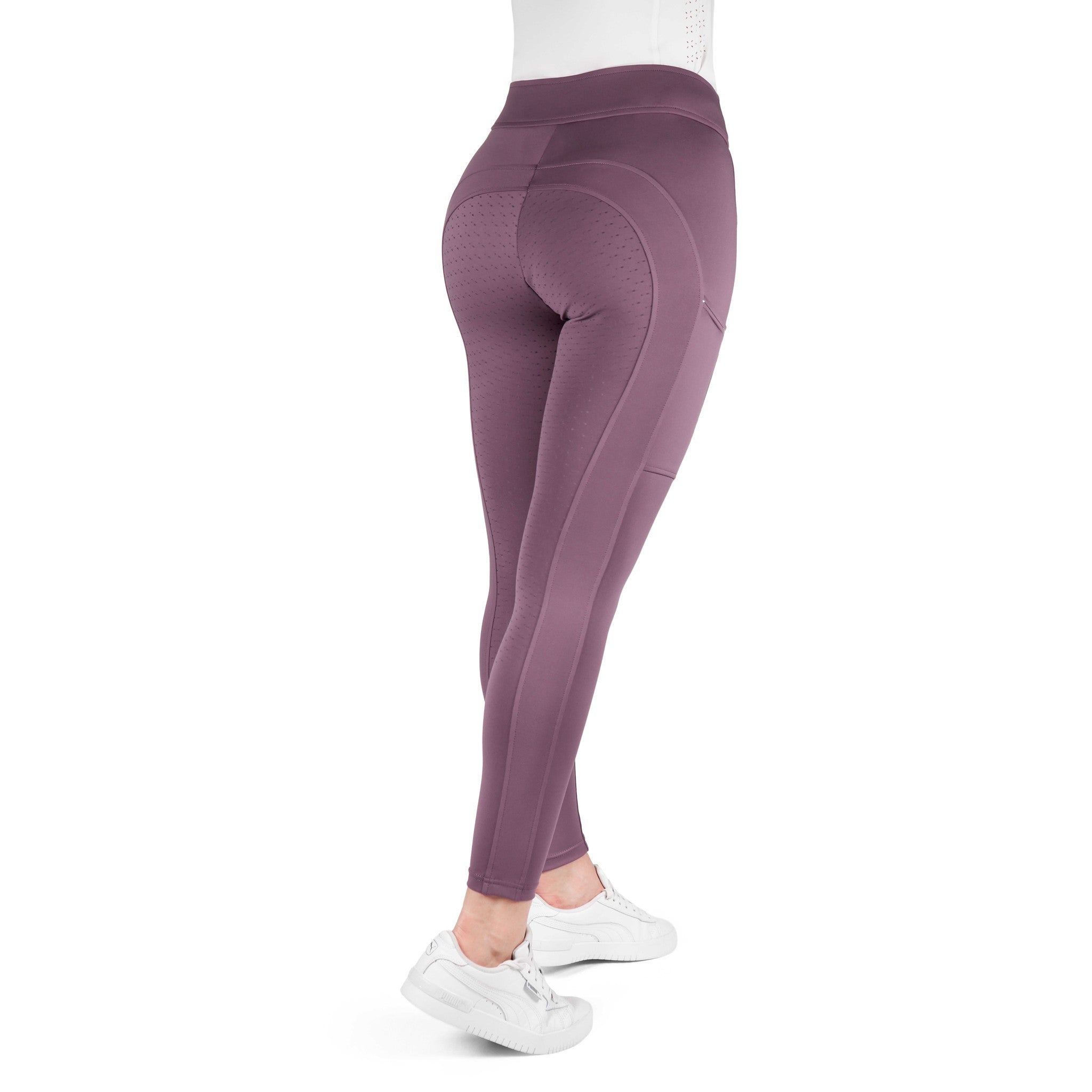 EQUITHÈME Birdy Full Seat Silicone Leggings - Ladies Lilac 979171336