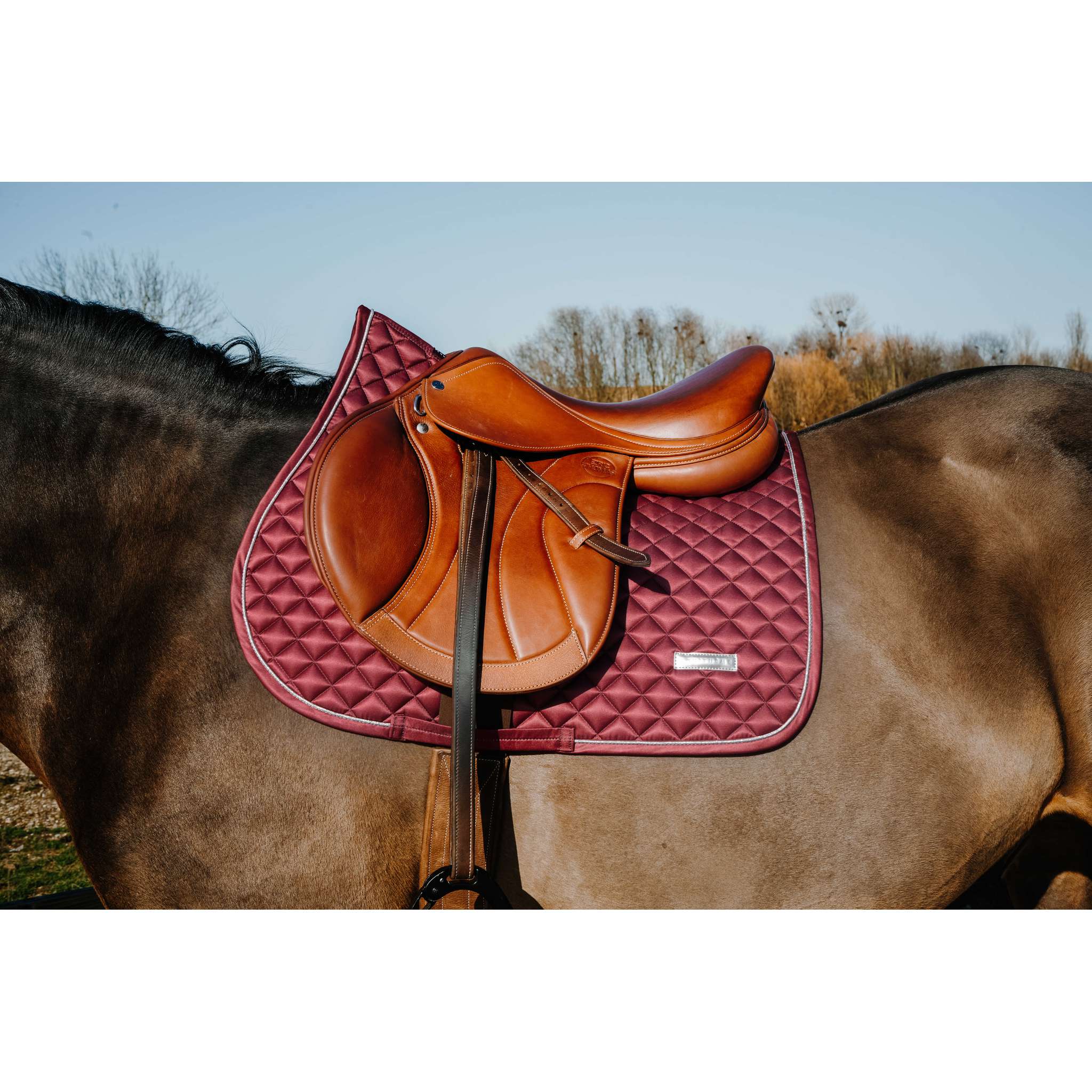 EQUITHÈME All-Purpose Saddle Pad - Mother of Pearl Burgundy - 204029033_ambi_1