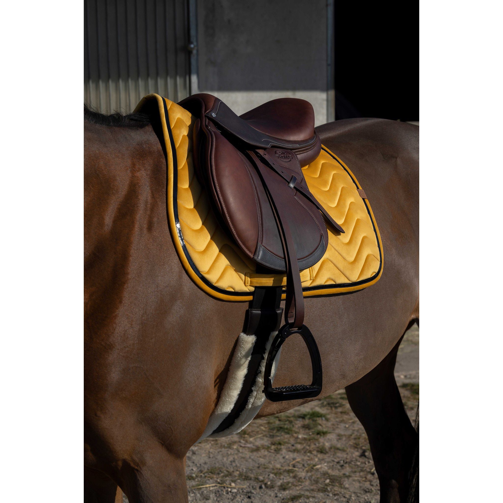 EQUITHÈME Glossy Saddle pad - All purpose Yellow 204761010