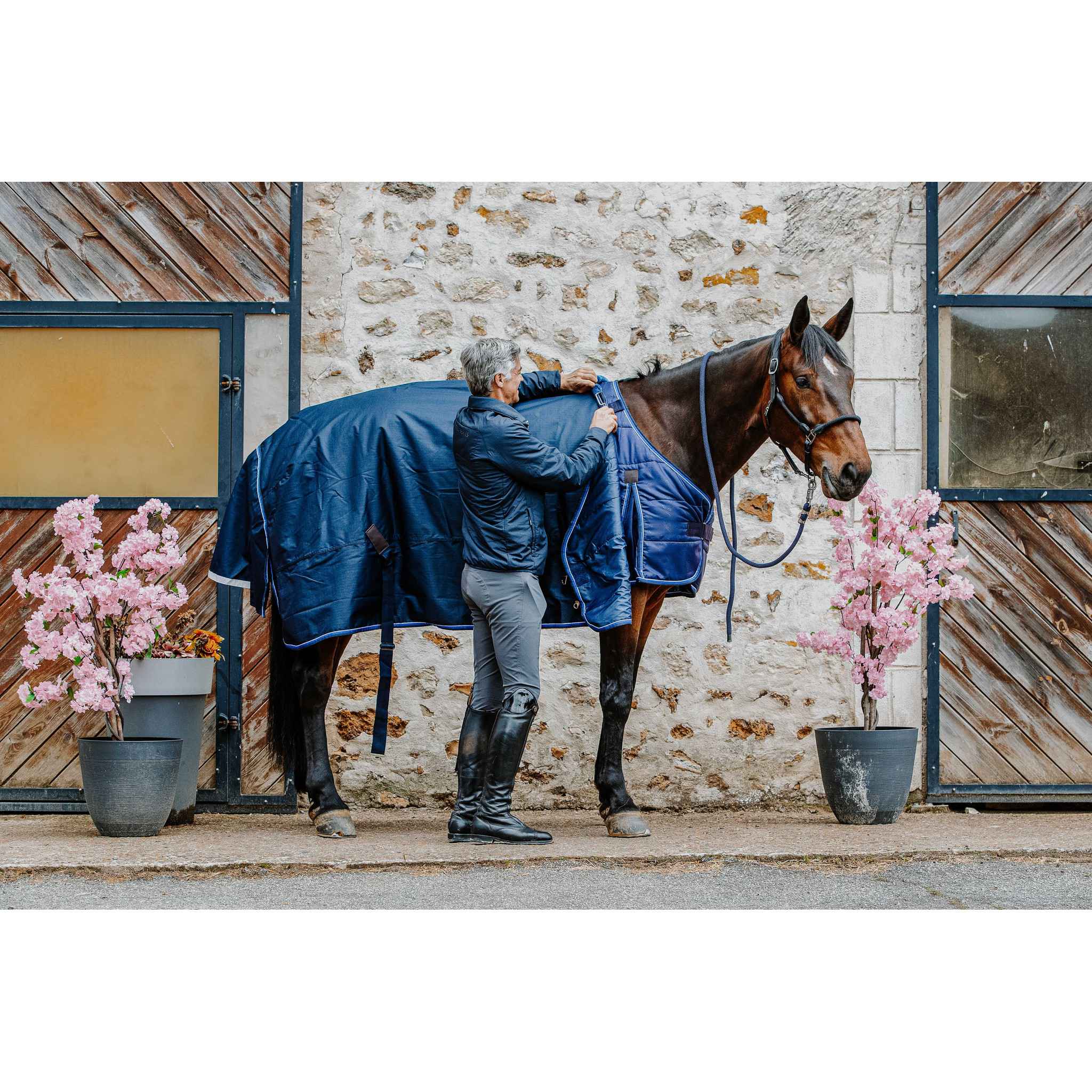 EQUITHÈME Classic 1200D Rug - Standard Navy blue 400527063