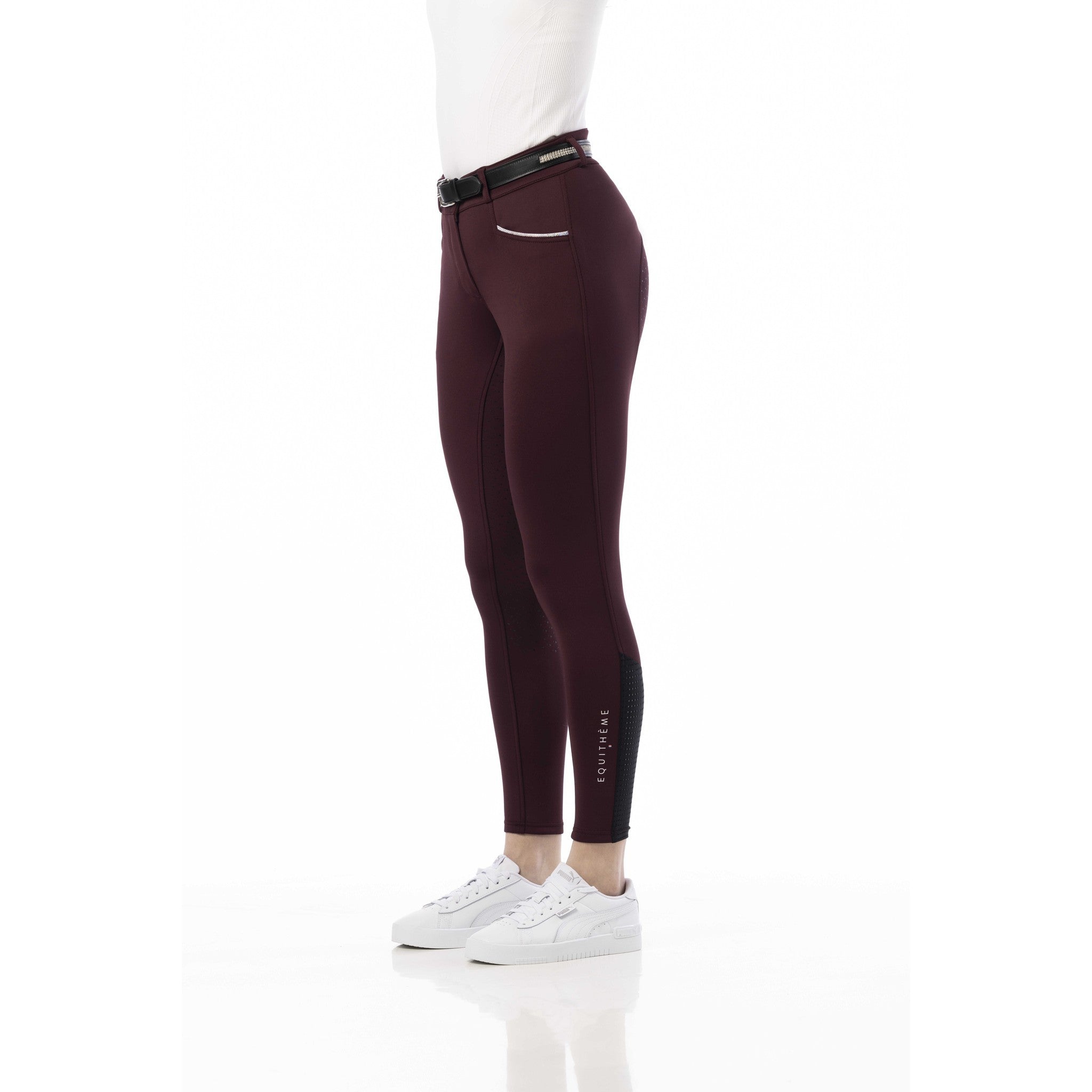 EQUITHÈME Claudine Breeches with silicone full seat - Ladies Burgundy 979788336