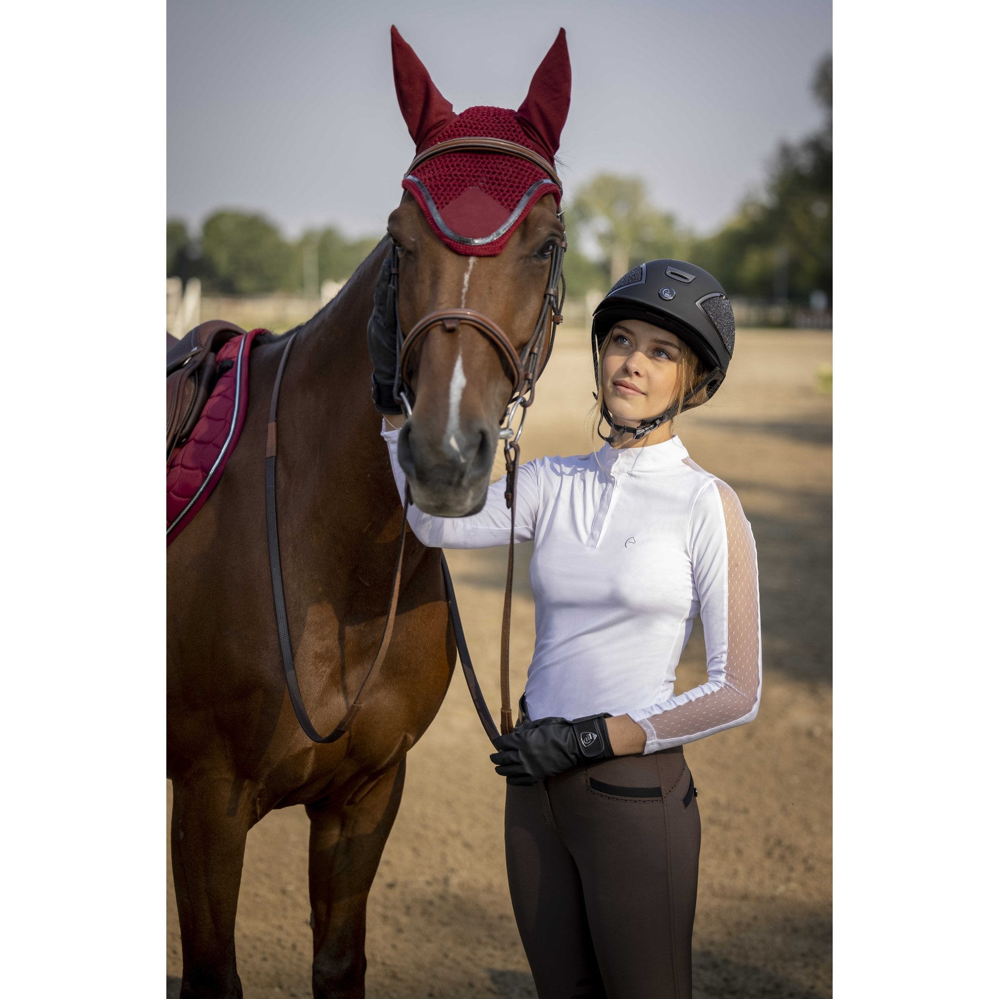 EQUITHÈME Pékin Show Polo Shirt - Women - White - 962062014_ambi_1