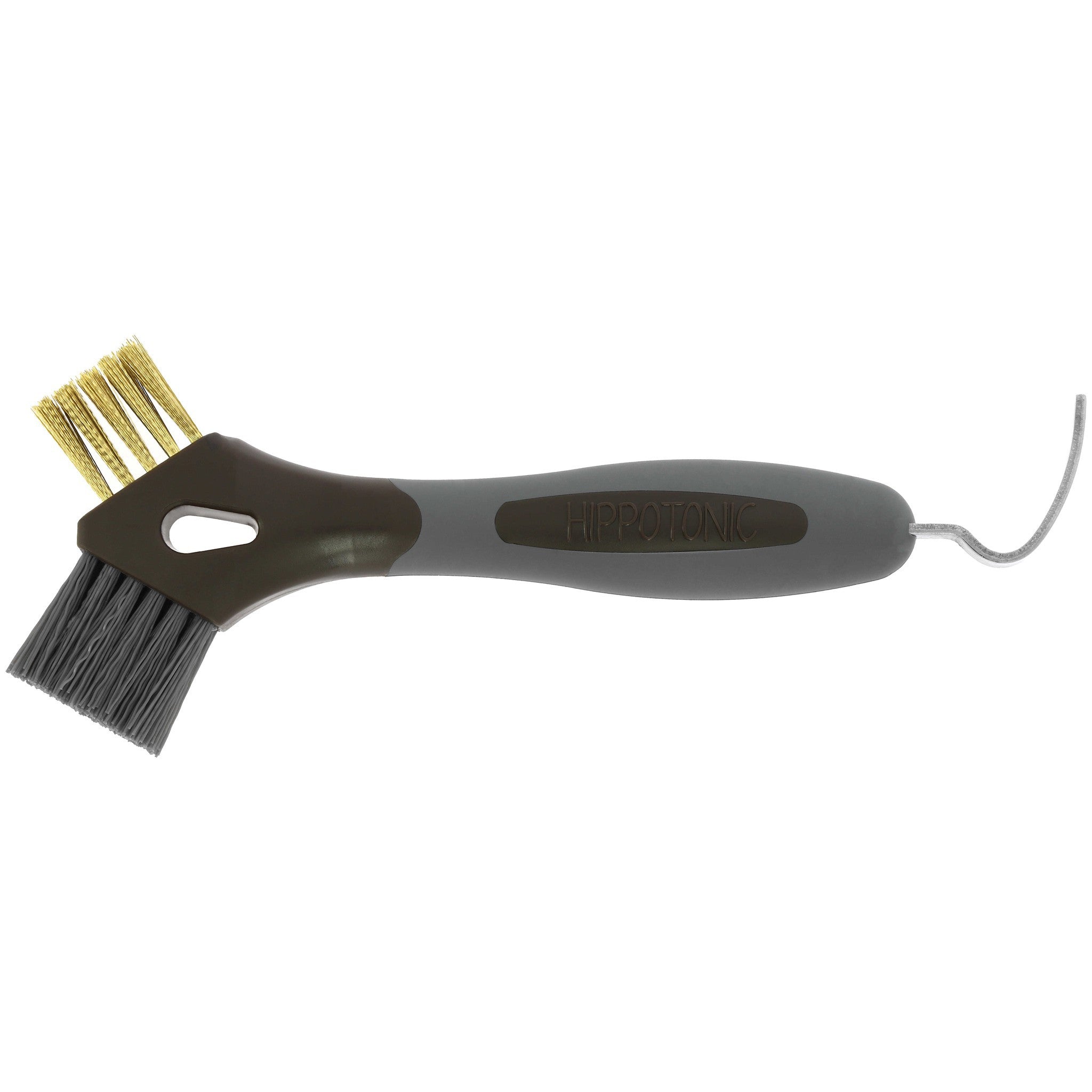 Hippo-Tonic 3-in-1 Metal Brush Hoof Pick Brown 700143004
