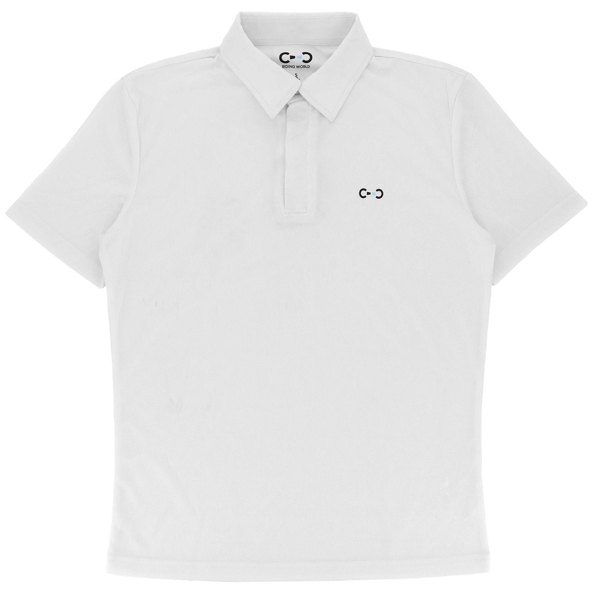 Riding World Romain Show Polo Shirt - Children White 962130112