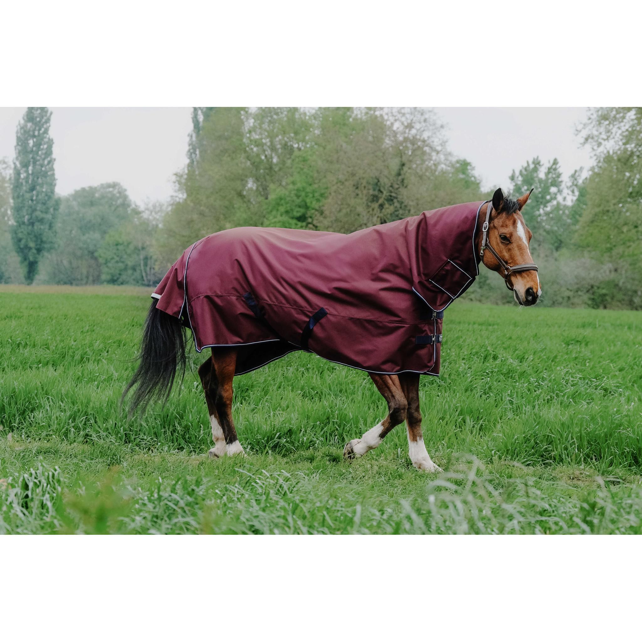 EQUITHÈME Tyrex 1200D Turnout sheet - Combo Burgundy 400935363