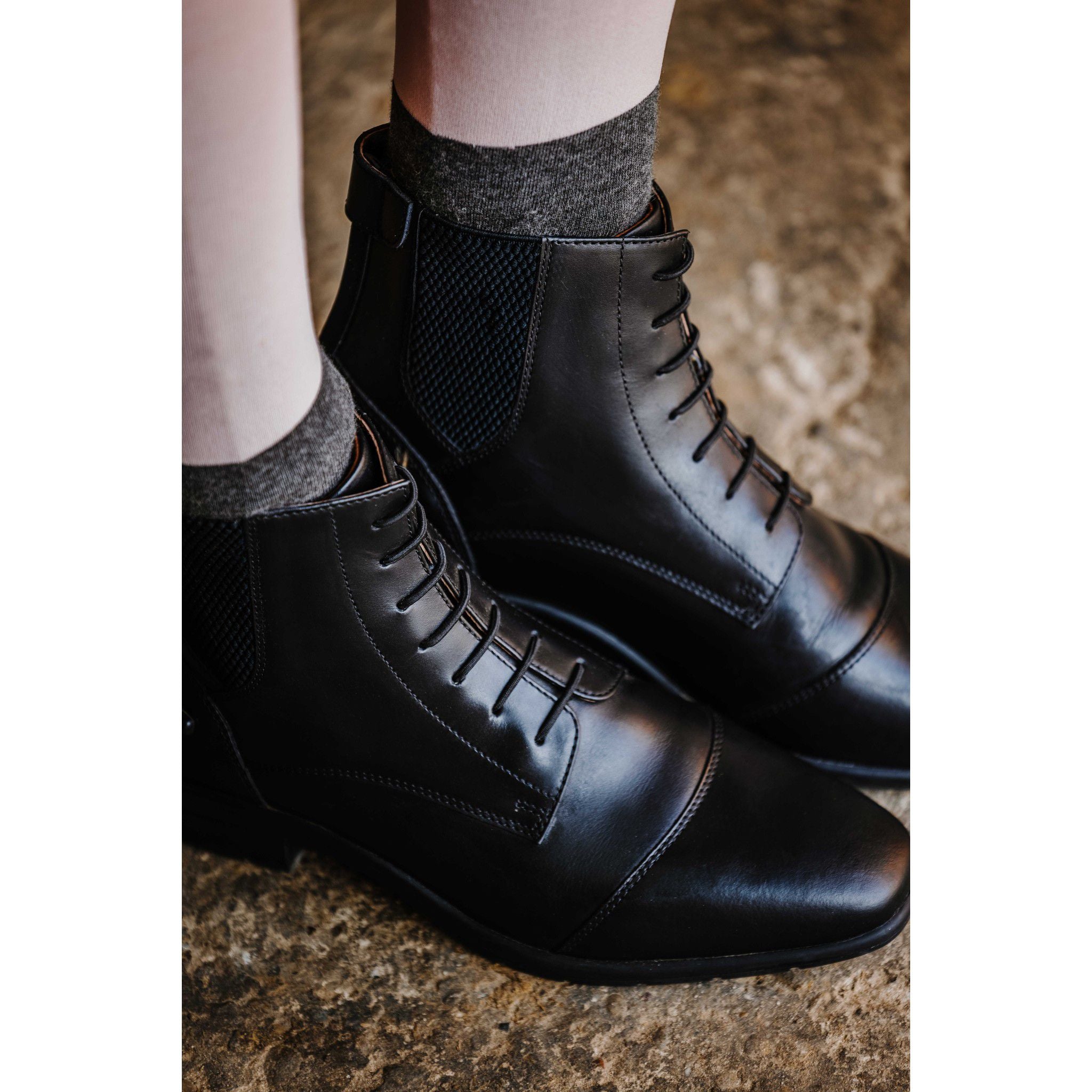 EQUITHÈME Sporty Lace-Up + Zip Boots Black 914111239