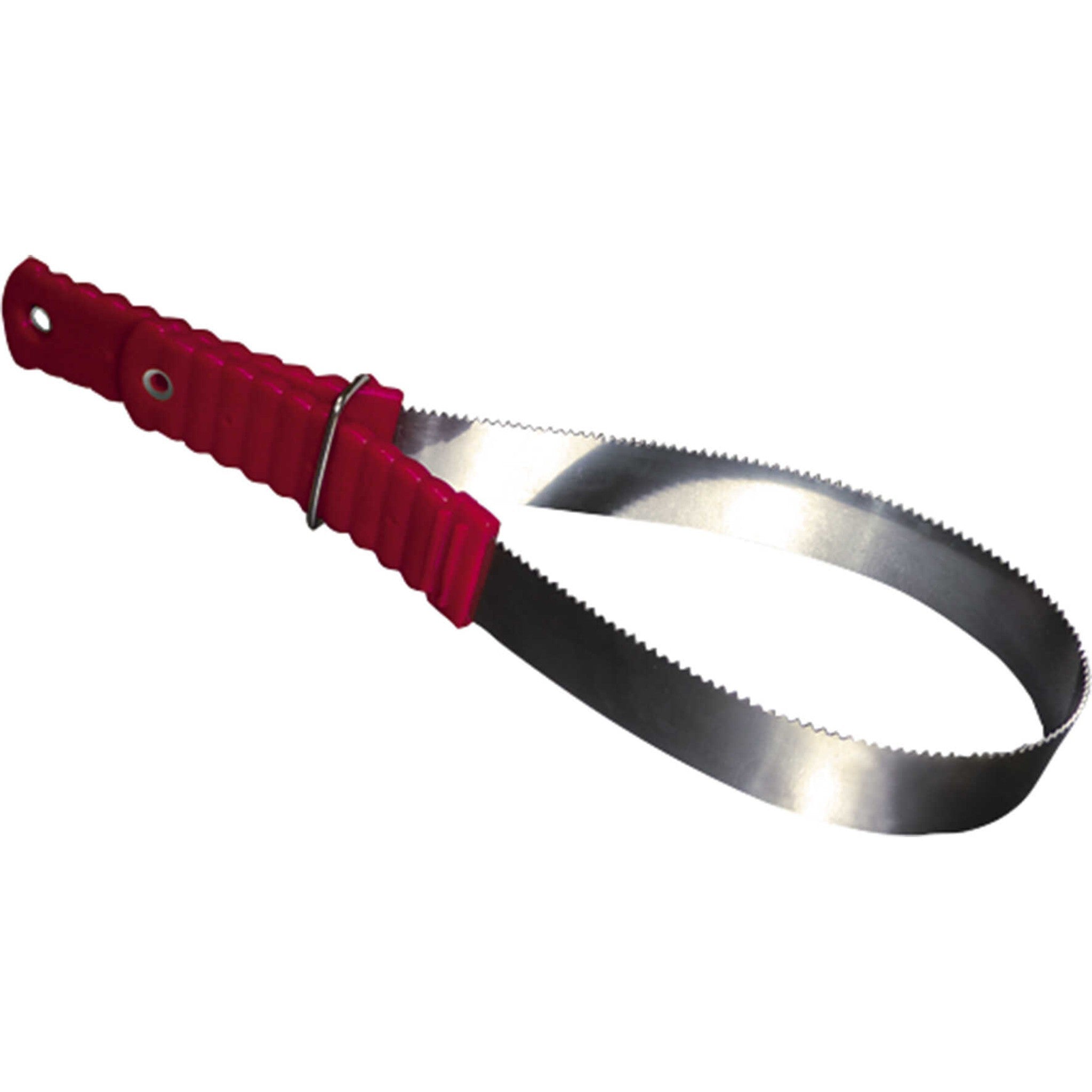 Hippo-Tonic Stainless steel sweat scraper with smooth/serrated blade Red 700169003