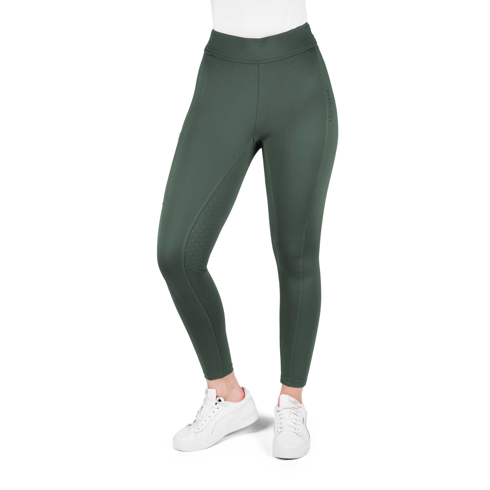 EQUITHÈME Birdy Full Seat Silicone Leggings - Ladies Khaki 979171936