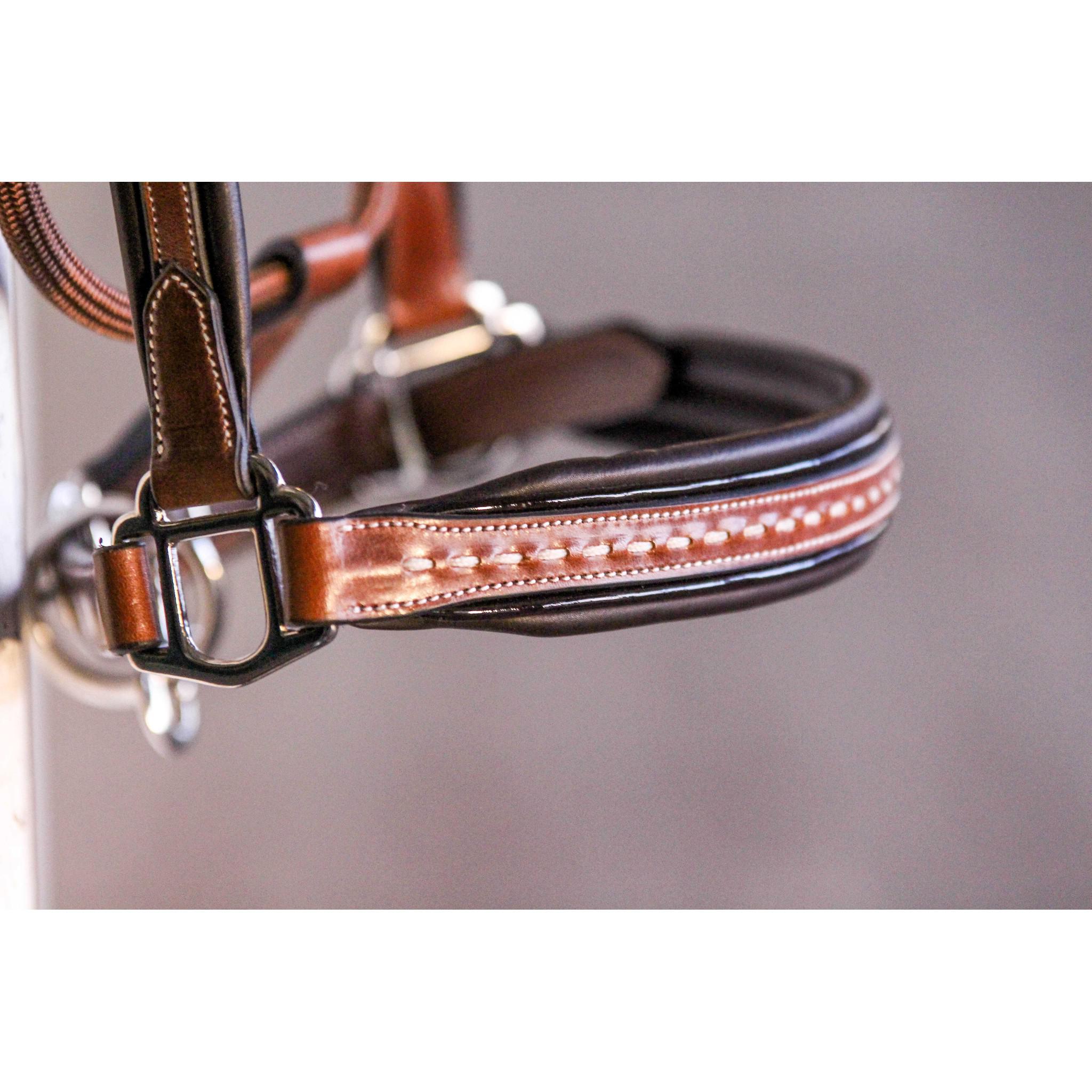 Pénélope Point Sellier Leather halter Chestnut 510310317