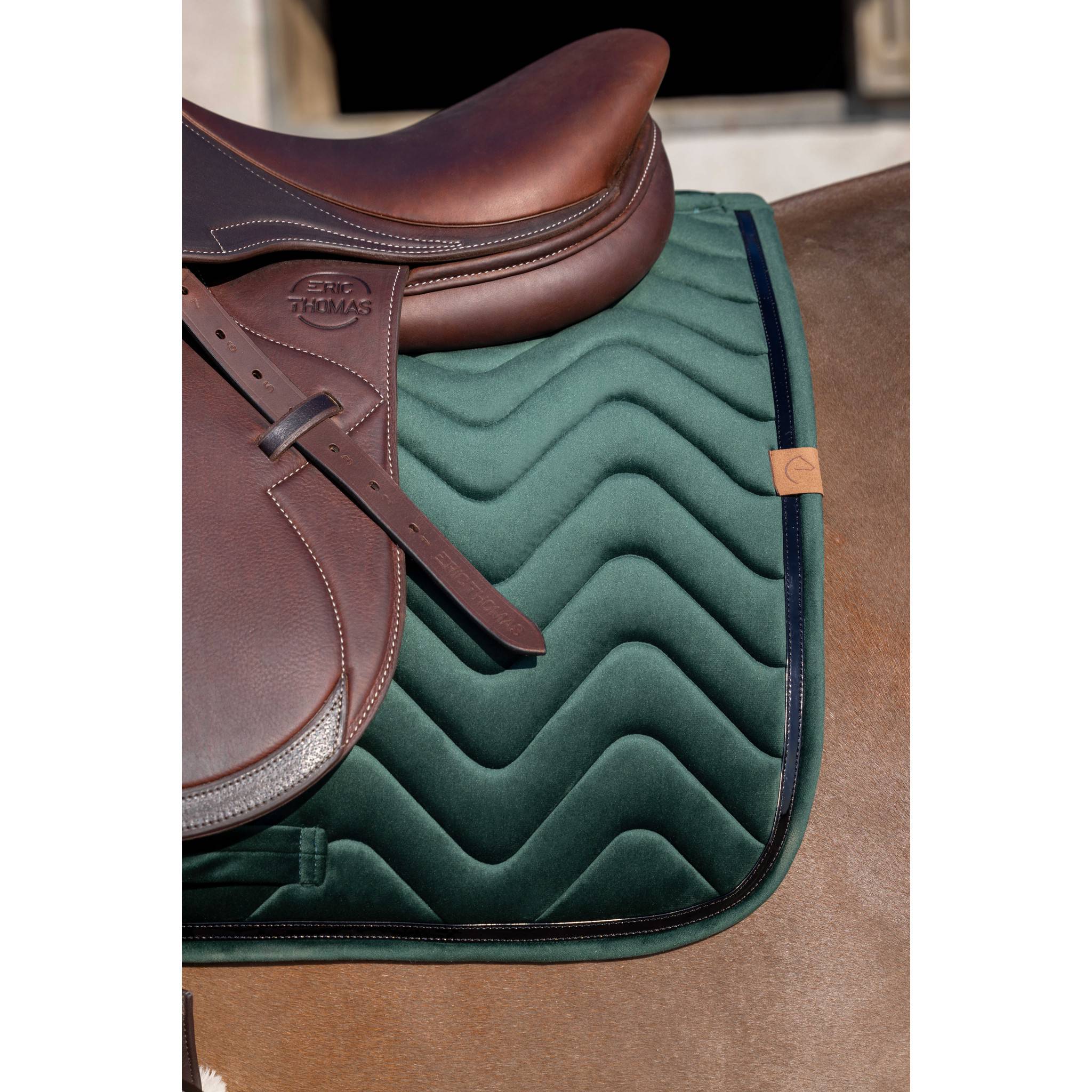EQUITHÈME Glossy Saddle pad - All purpose Dark green 204761009
