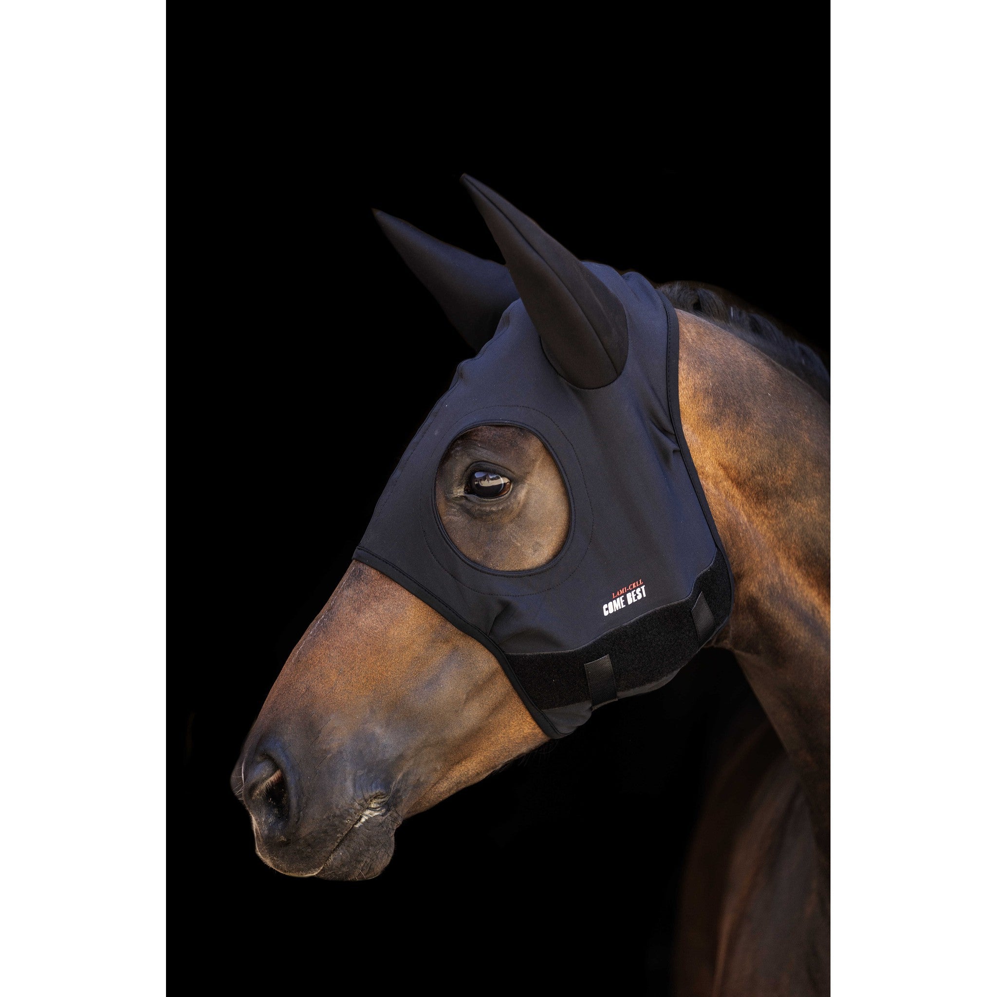 Lami-Cell Titanium Fly mask with ears Black 320027202