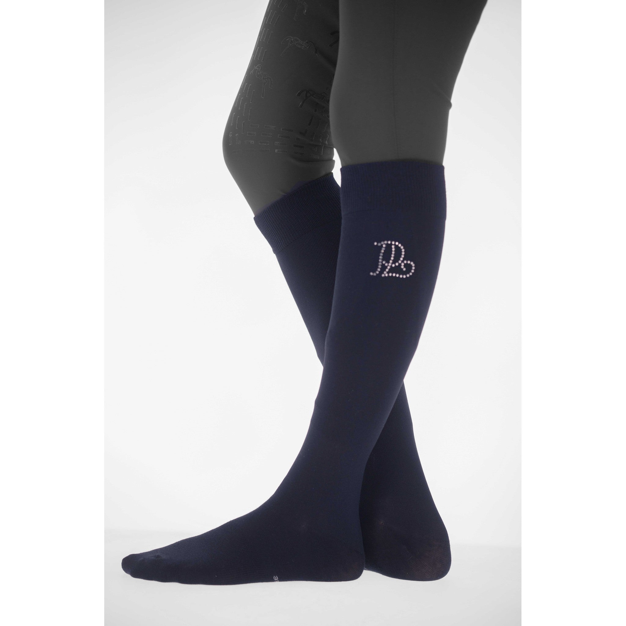 PENELOPE Luxe Strass Riding Socks Navy/silver 986804072