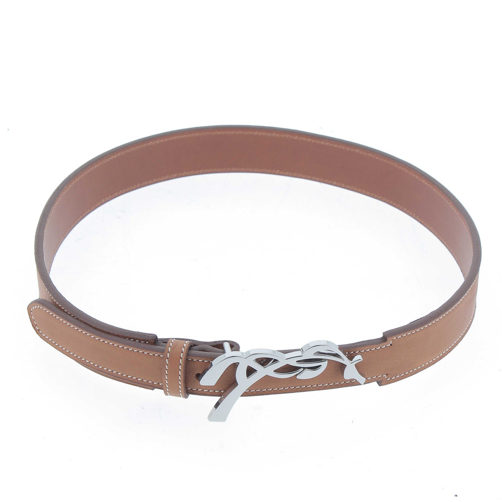 Pénélope Signature perforated leather Belt Cognac 960008575