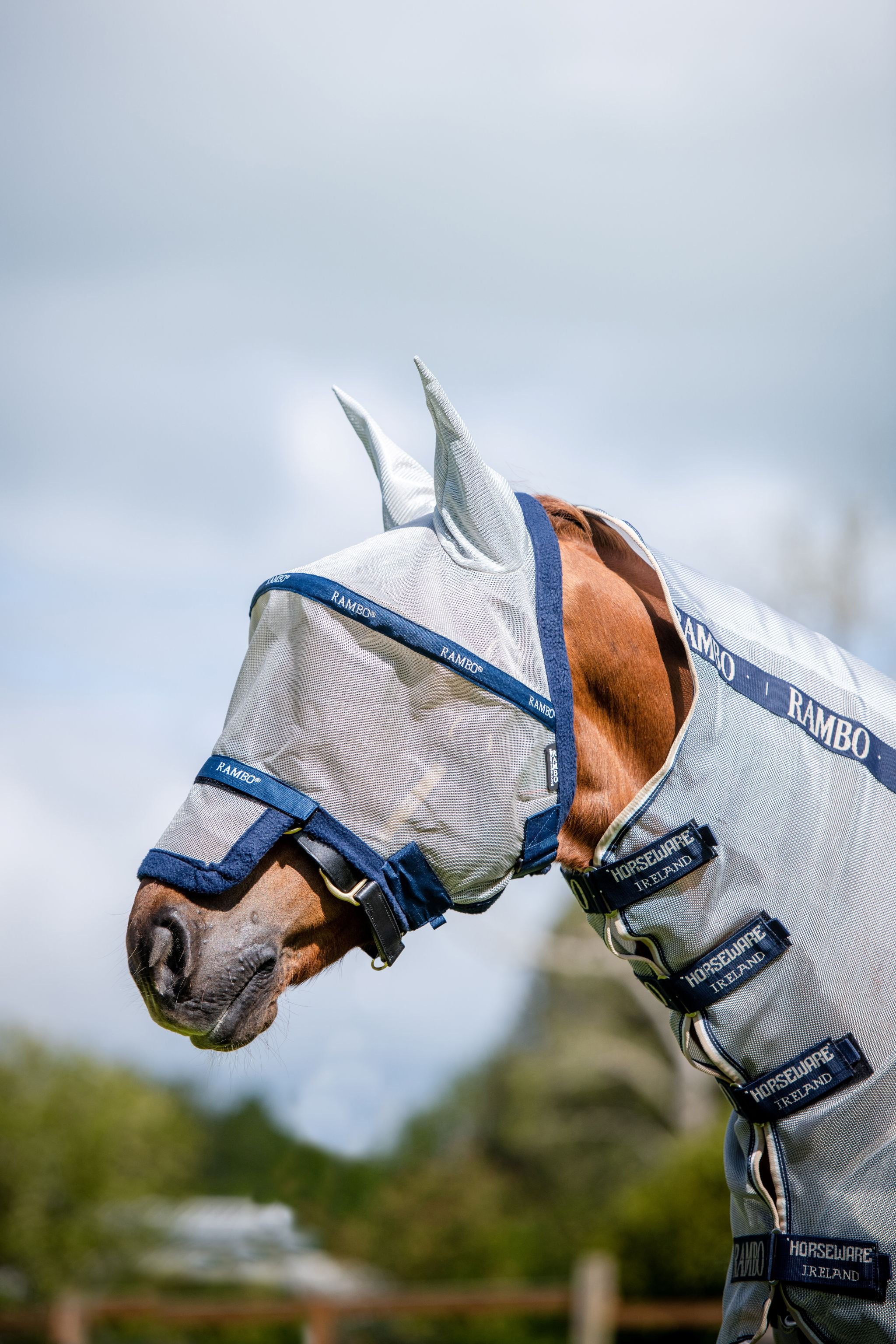 Horseware Rambo Flymask Grey/navy